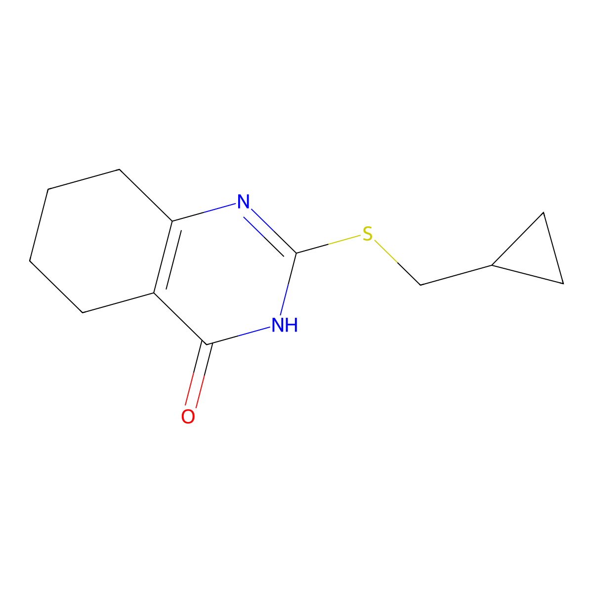 2-[(Cyclopropylmethyl)sulfanyl]-3,4,5,6,7,8-hexahydroquinazolin-4-one molecular structure, CAS 2742039-40-1