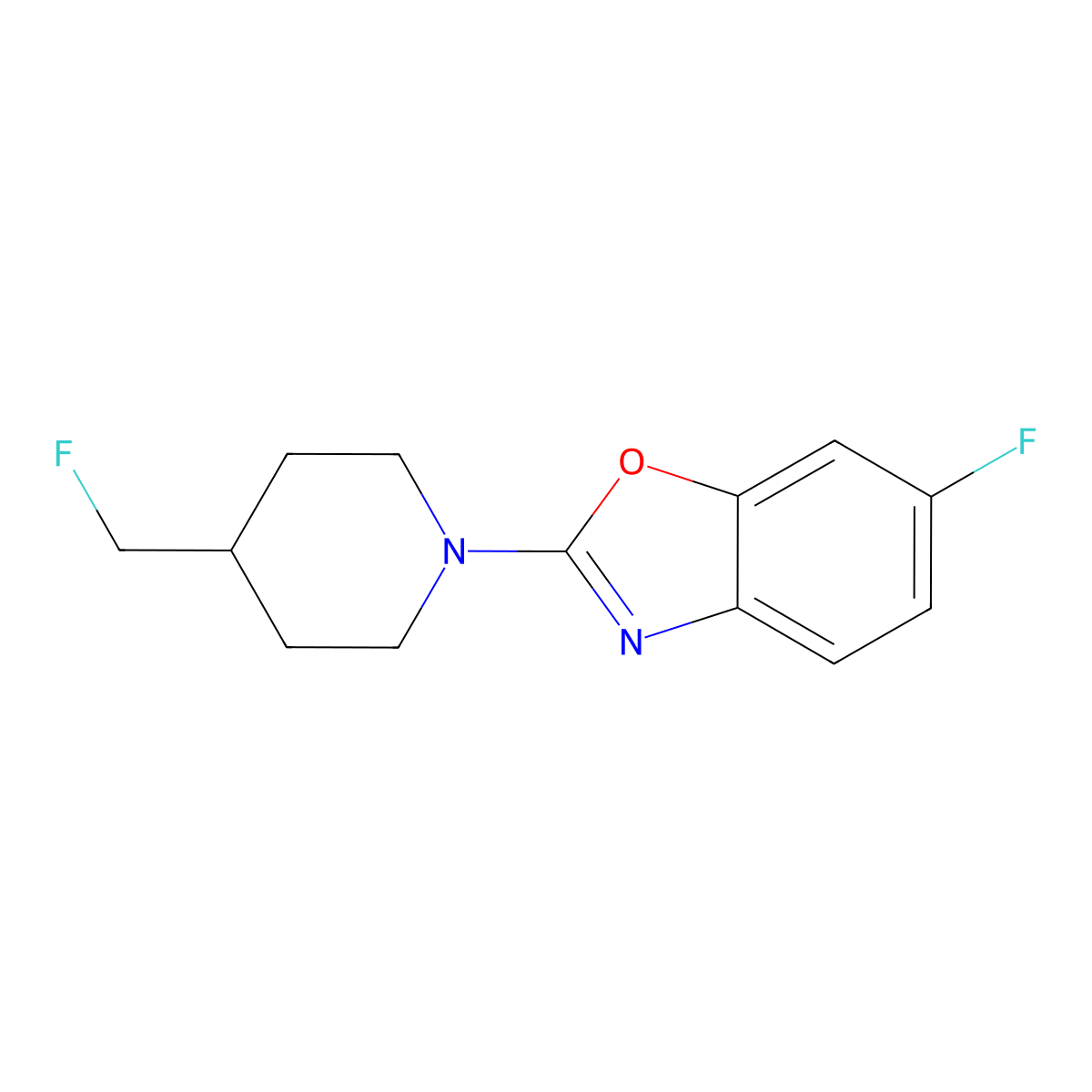 6-Fluoro-2-[4-(fluoromethyl)piperidin-1-yl]-1,3-benzoxazole molecular structure, CAS 2742039-55-8