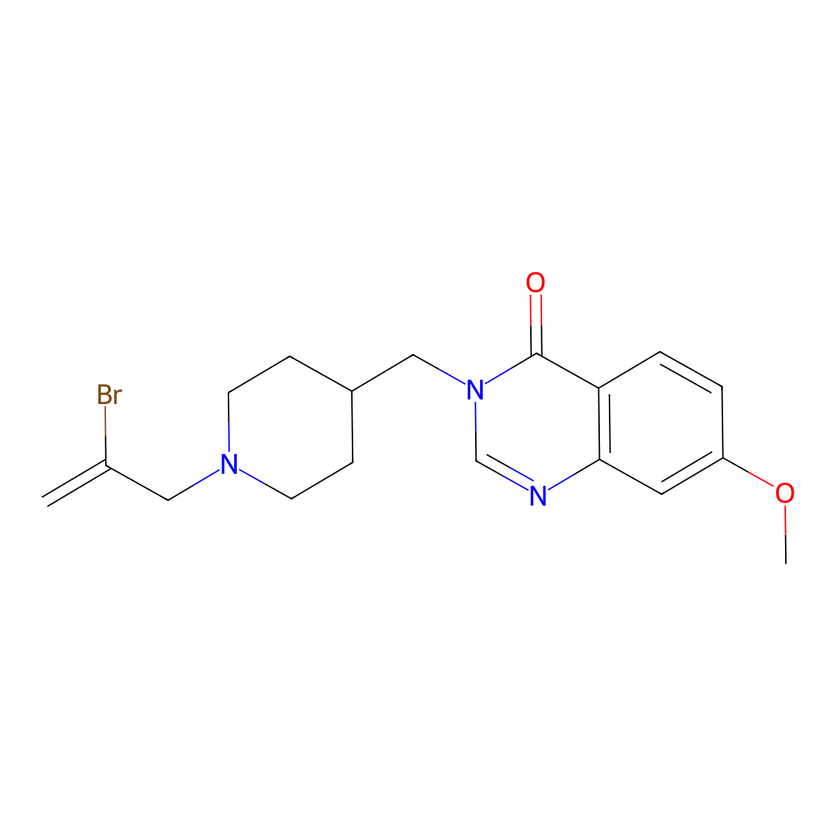 3-{[1-(2-Bromoprop-2-en-1-yl)piperidin-4-yl]methyl}-7-methoxy-3,4-dihydroquinazolin-4-one molecular structure, CAS 2742039-61-6