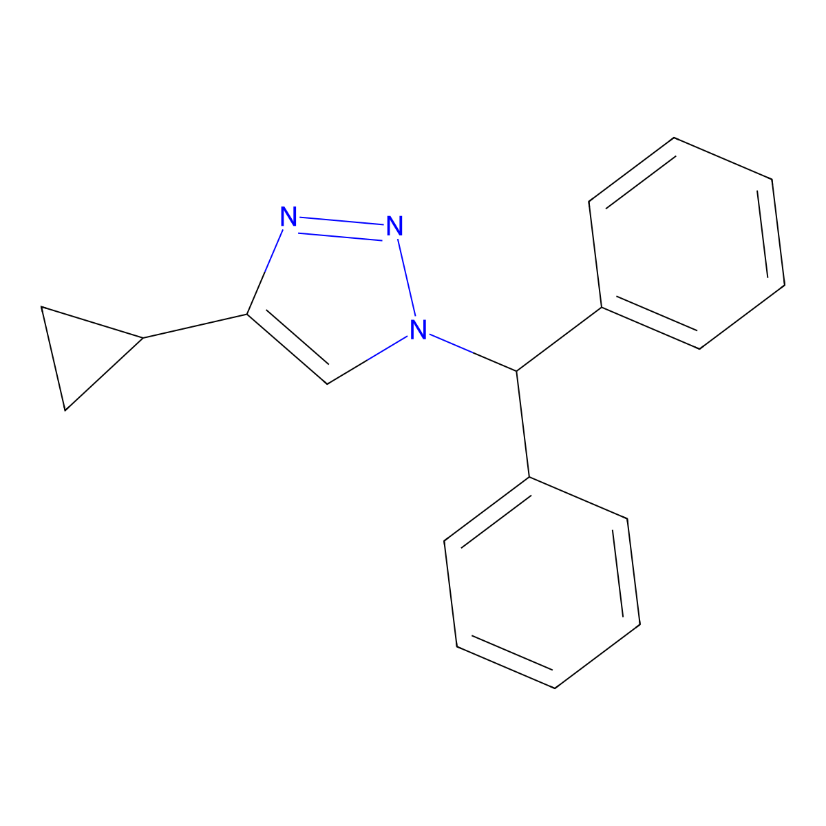 4-cyclopropyl-1-(diphenylmethyl)-1H-1,2,3-triazole molecular structure, CAS 2742039-72-9
