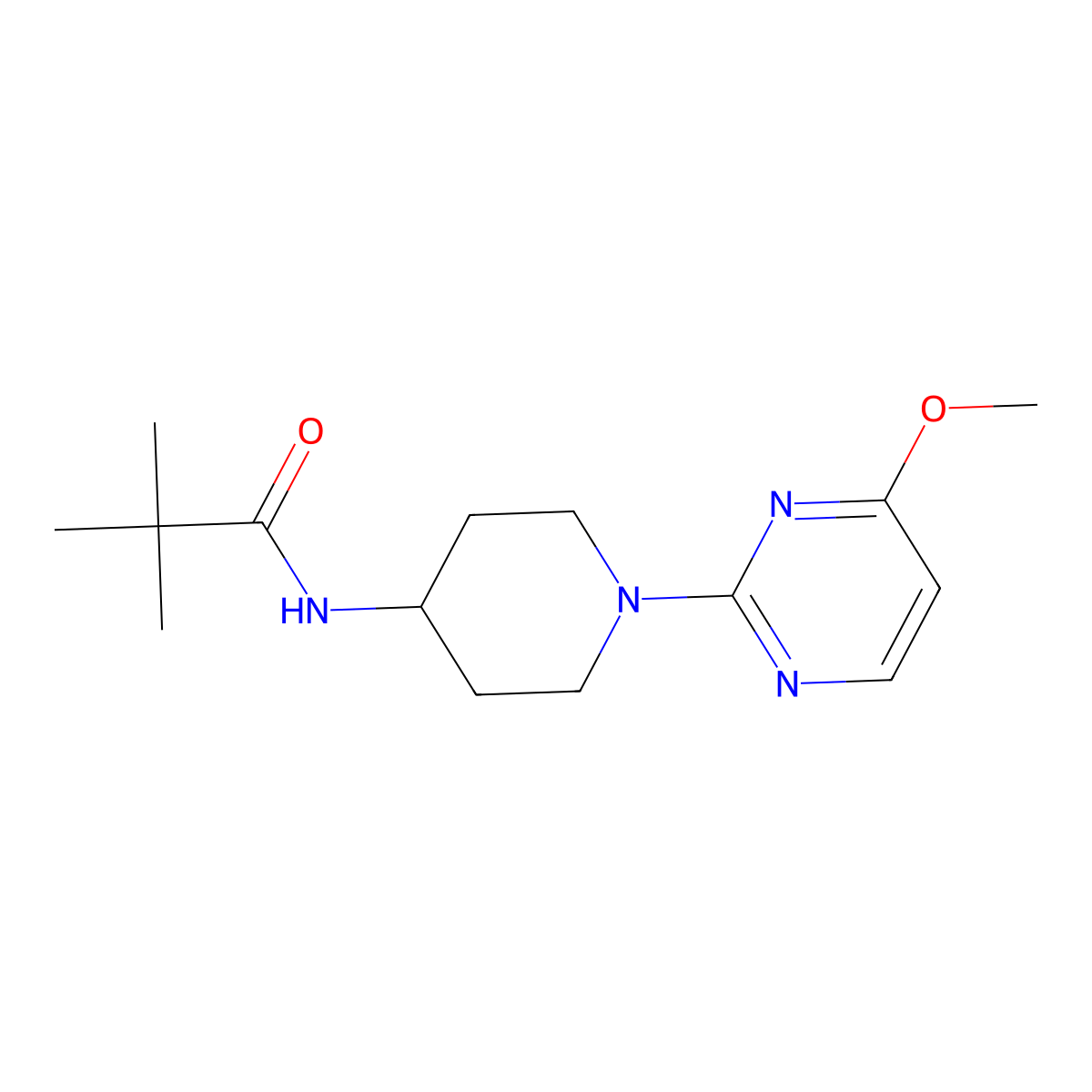 N-[1-(4-methoxypyrimidin-2-yl)piperidin-4-yl]-2,2-dimethylpropanamide molecular structure, CAS 2742039-75-2