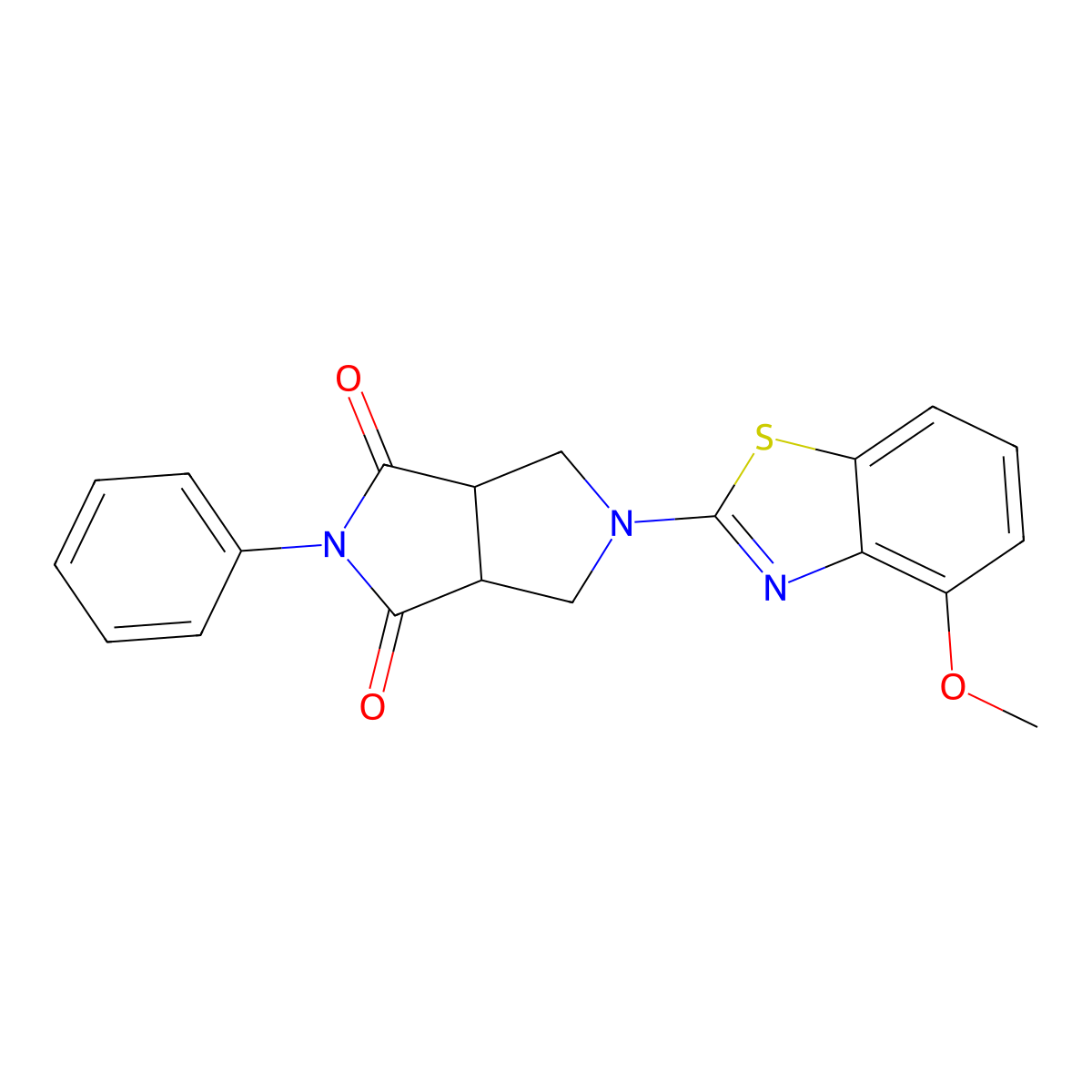 5-(4-Methoxy-1,3-benzothiazol-2-yl)-2-phenyl-octahydropyrrolo[3,4-c]pyrrole-1,3-dione molecular structure, CAS 2742039-76-3