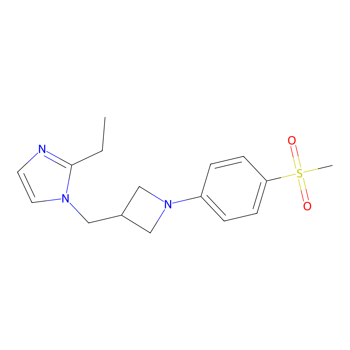 2-ethyl-1-{[1-(4-methanesulfonylphenyl)azetidin-3-yl]methyl}-1H-imidazole molecular structure, CAS 2742039-82-1