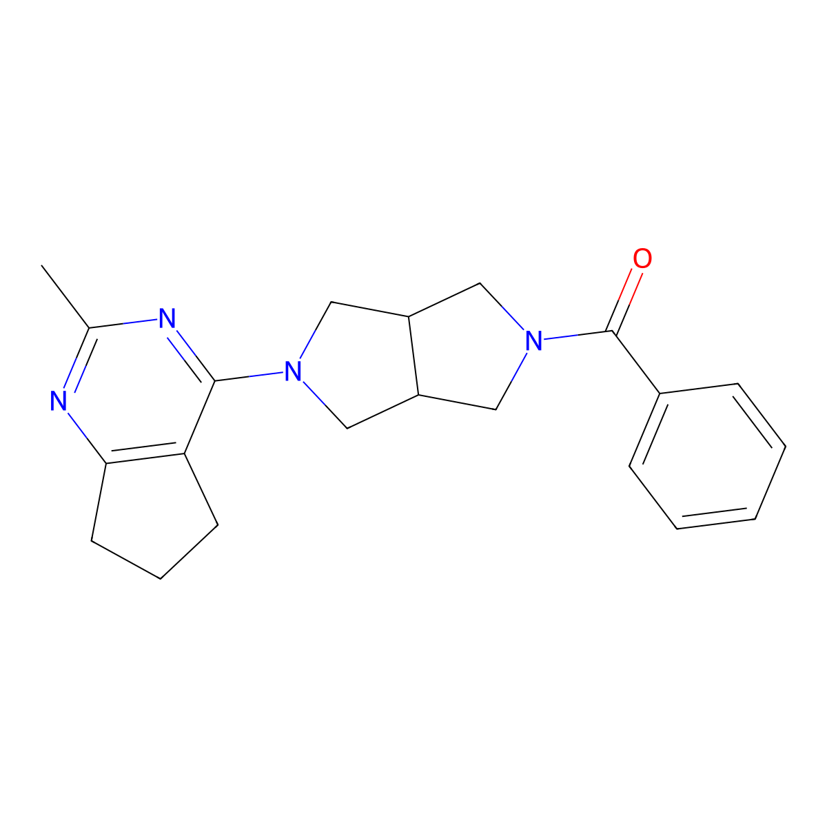2-benzoyl-5-{2-methyl-5H,6H,7H-cyclopenta[d]pyrimidin-4-yl}-octahydropyrrolo[3,4-c]pyrrole molecular structure, CAS 2742039-90-1