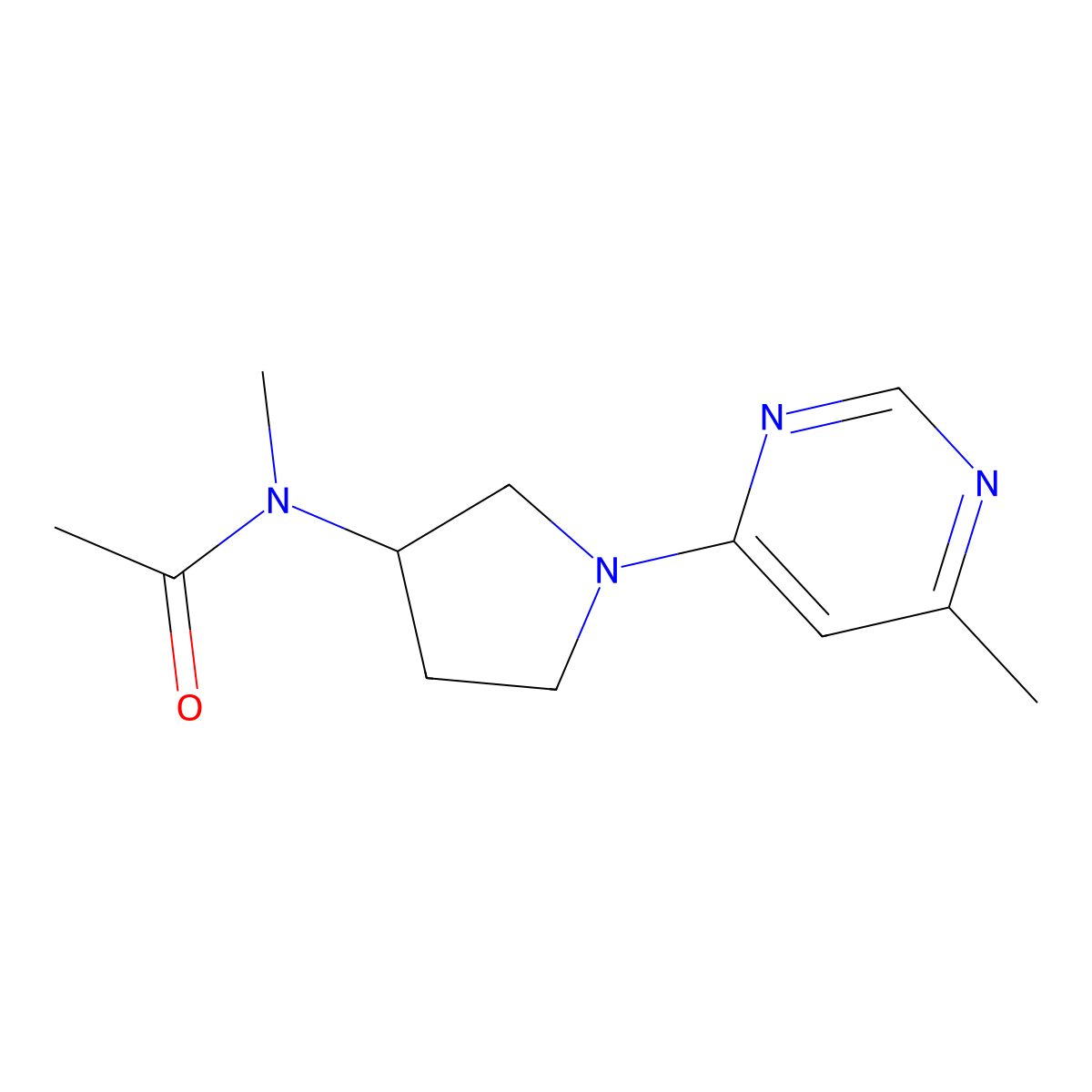 N-methyl-N-[1-(6-methylpyrimidin-4-yl)pyrrolidin-3-yl]acetamide molecular structure, CAS 2742039-92-3