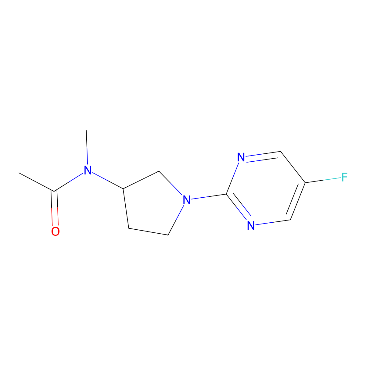 N-[1-(5-fluoropyrimidin-2-yl)pyrrolidin-3-yl]-N-methylacetamide molecular structure, CAS 2742040-01-1