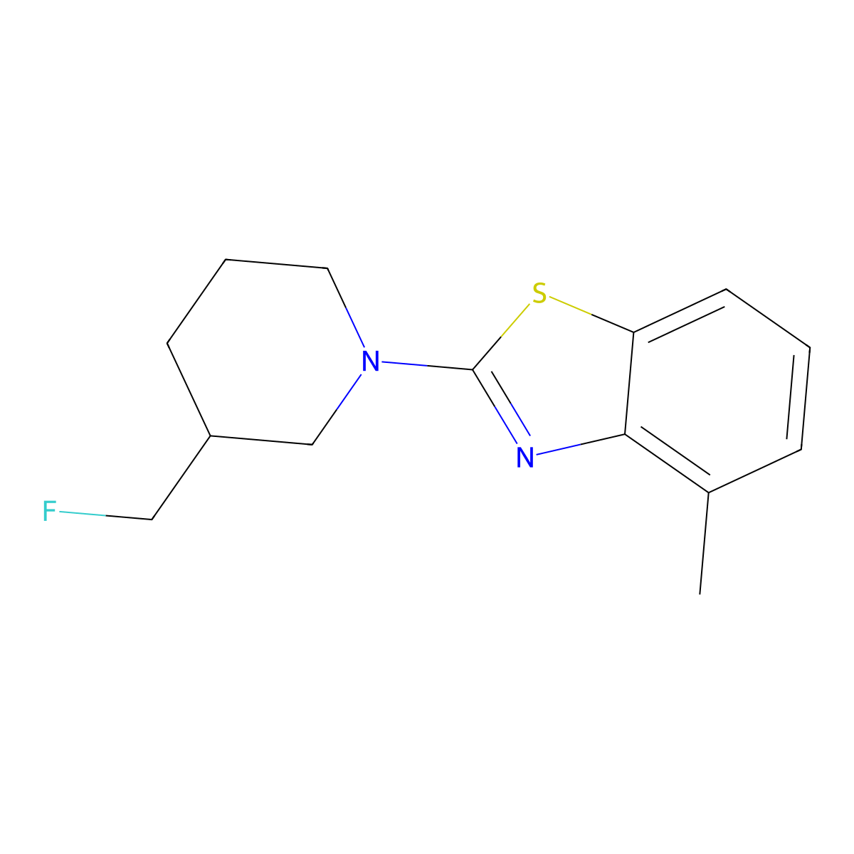 2-[3-(Fluoromethyl)piperidin-1-yl]-4-methyl-1,3-benzothiazole molecular structure, CAS 2742040-02-2