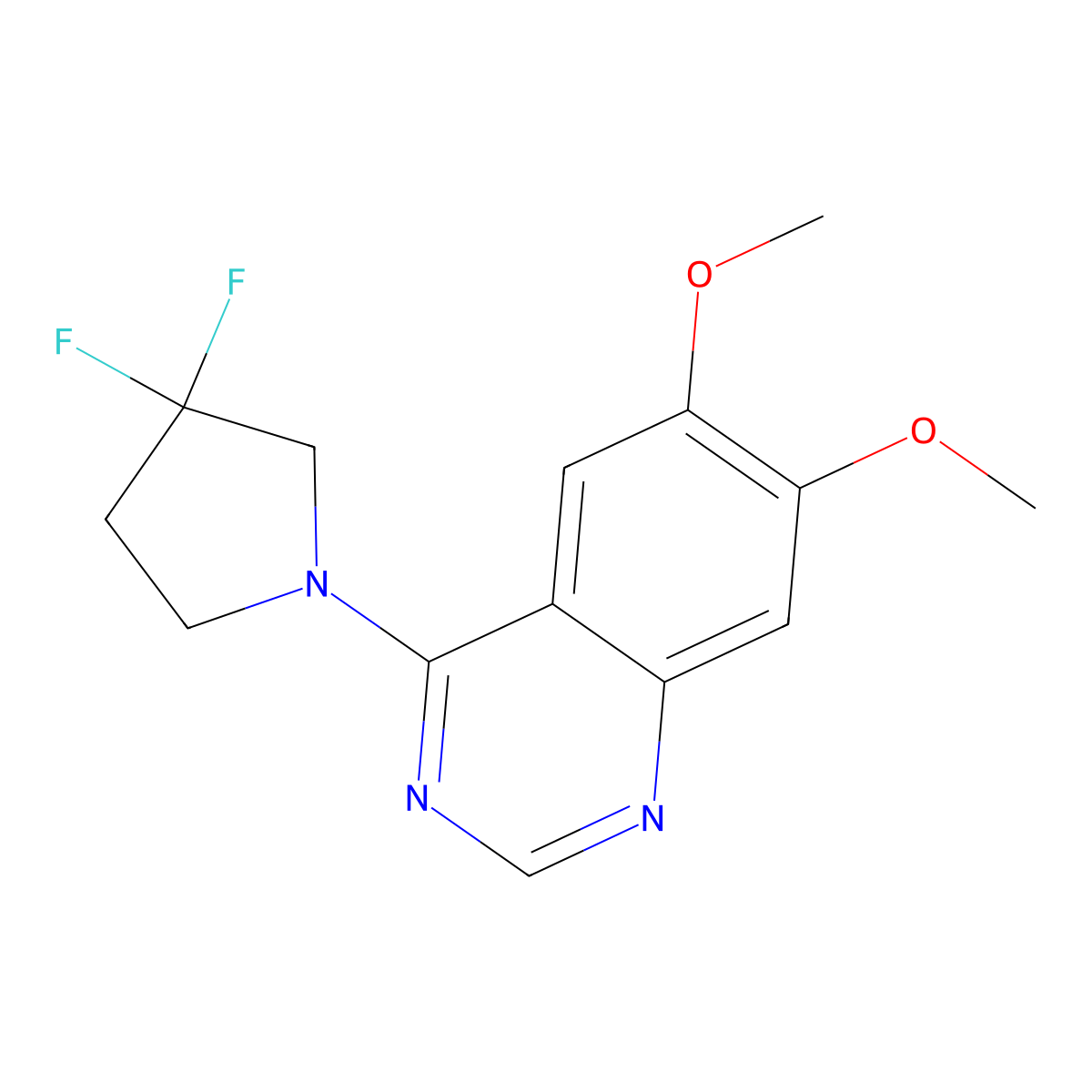 4-(3,3-Difluoropyrrolidin-1-yl)-6,7-dimethoxyquinazoline molecular structure, CAS 2742040-04-4