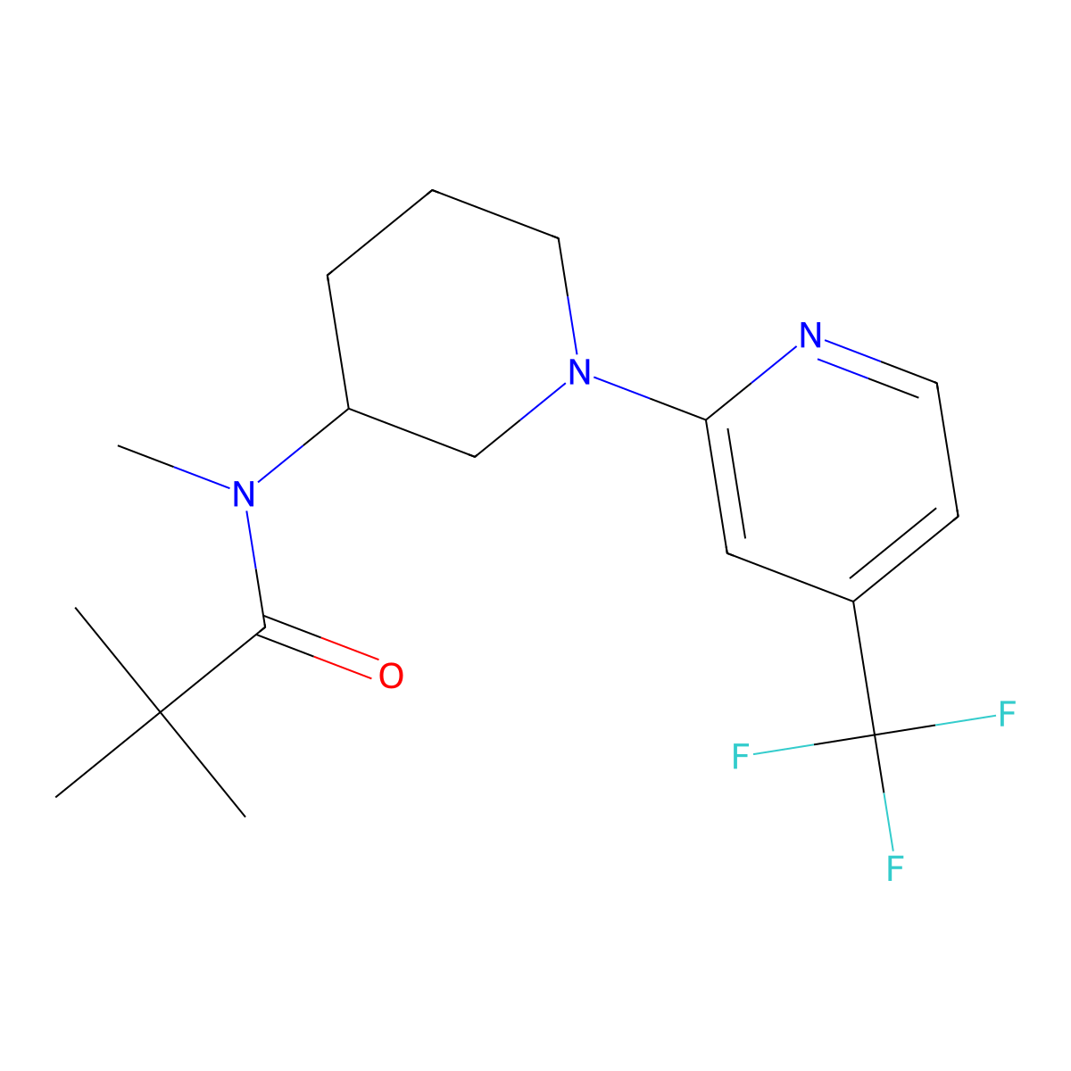 N,2,2-trimethyl-N-{1-[4-(trifluoromethyl)pyridin-2-yl]piperidin-3-yl}propanamide molecular structure, CAS 2742040-16-8