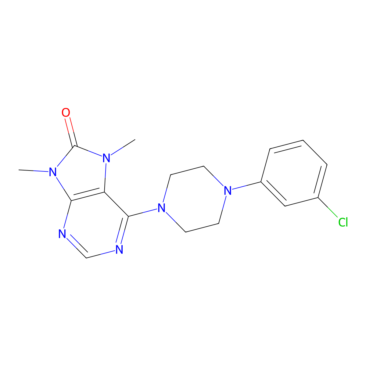 6-[4-(3-chlorophenyl)piperazin-1-yl]-7,9-dimethyl-8,9-dihydro-7H-purin-8-one molecular structure, CAS 2742040-17-9