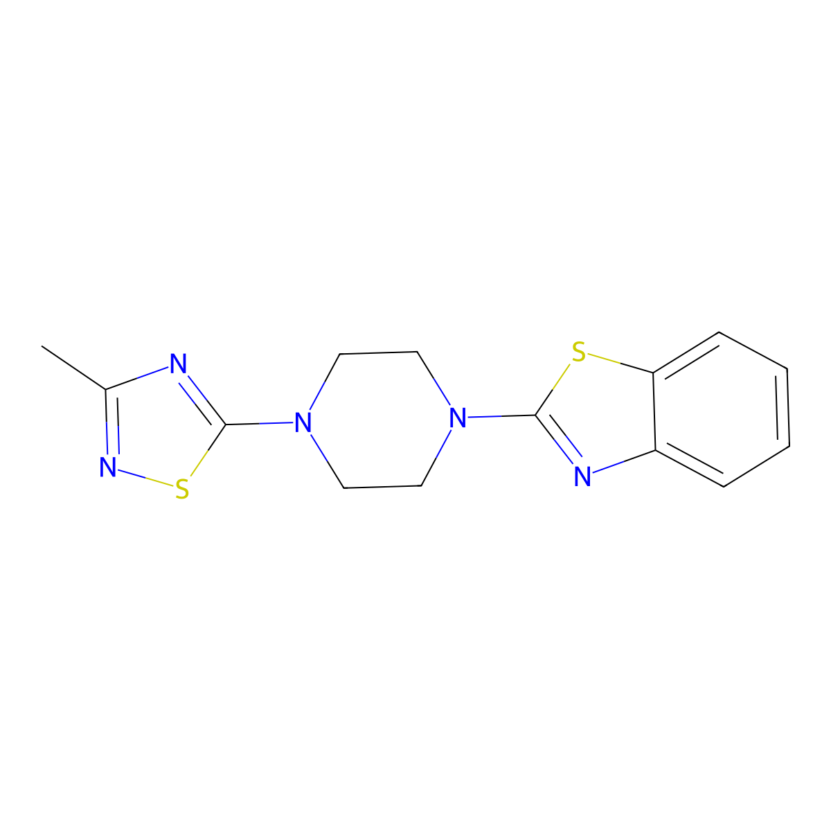 2-[4-(3-Methyl-1,2,4-thiadiazol-5-yl)piperazin-1-yl]-1,3-benzothiazole molecular structure, CAS 2742040-23-7