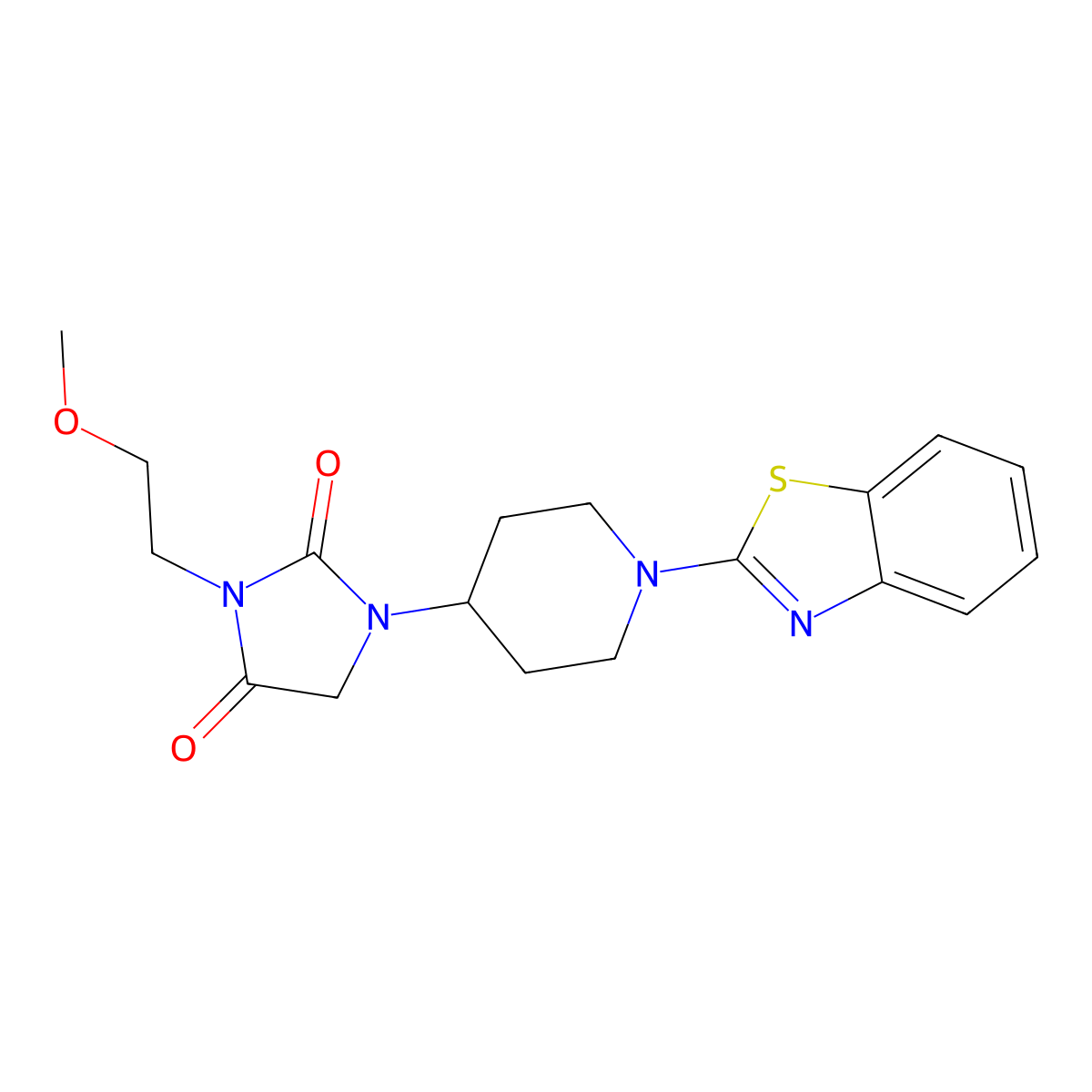 1-[1-(1,3-Benzothiazol-2-yl)piperidin-4-yl]-3-(2-methoxyethyl)imidazolidine-2,4-dione molecular structure, CAS 2742040-50-0