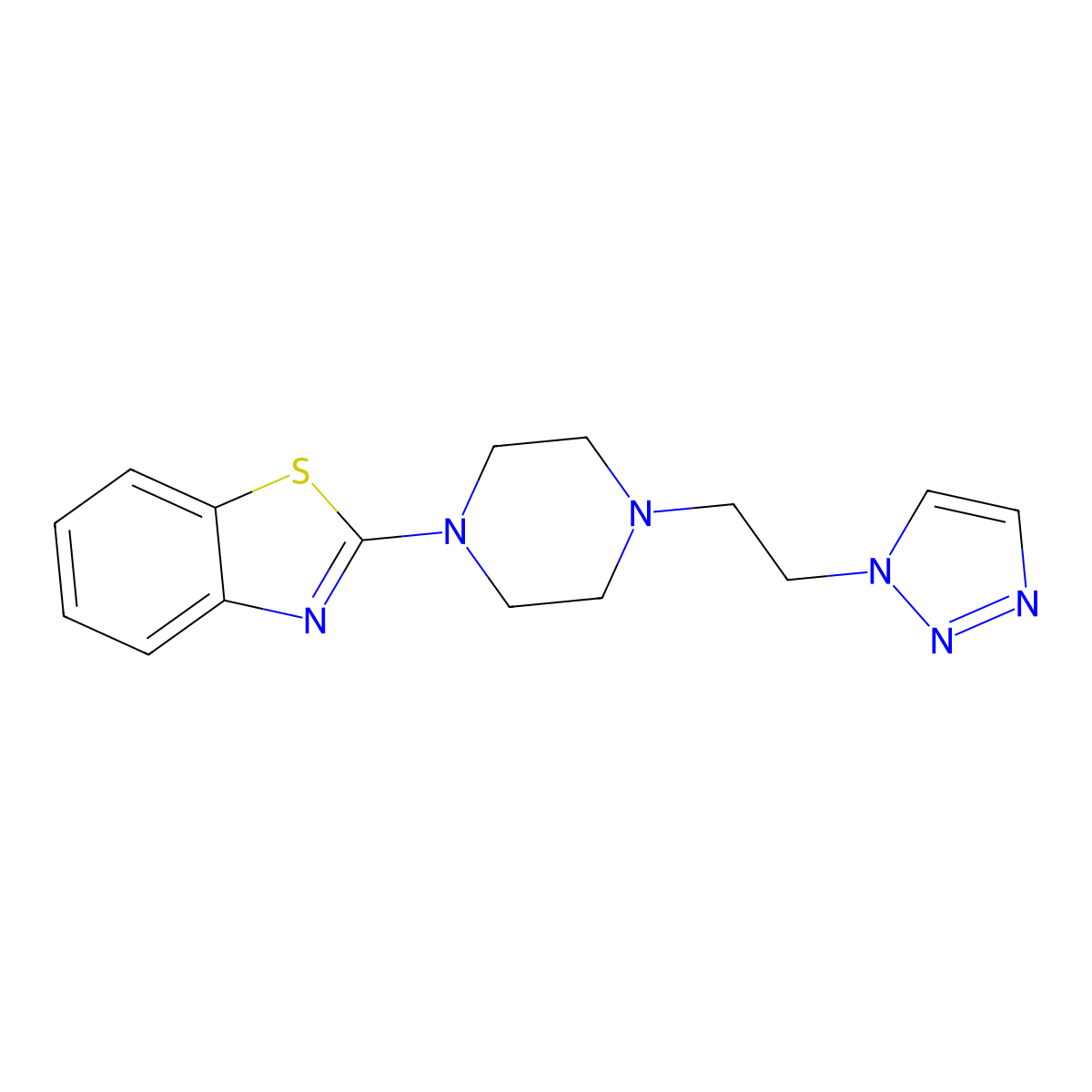 2-{4-[2-(1H-1,2,3-triazol-1-yl)ethyl]piperazin-1-yl}-1,3-benzothiazole molecular structure, CAS 2742040-55-5