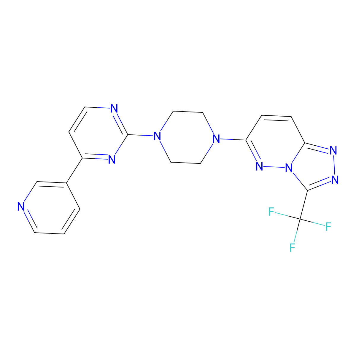4-(Pyridin-3-yl)-2-{4-[3-(trifluoromethyl)-[1,2,4]triazolo[4,3-b]pyridazin-6-yl]piperazin-1-yl}pyrimidine molecular structure, CAS 2742040-68-0