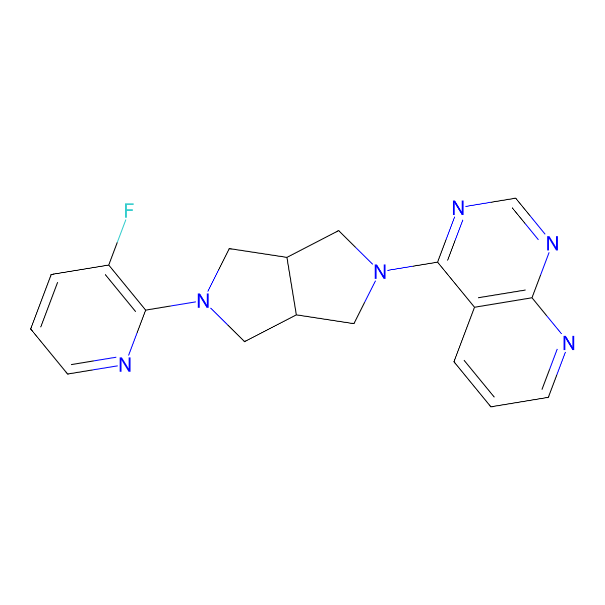 3-Fluoro-2-(5-{pyrido[2,3-d]pyrimidin-4-yl}-octahydropyrrolo[3,4-c]pyrrol-2-yl)pyridine molecular structure, CAS 2742040-75-9