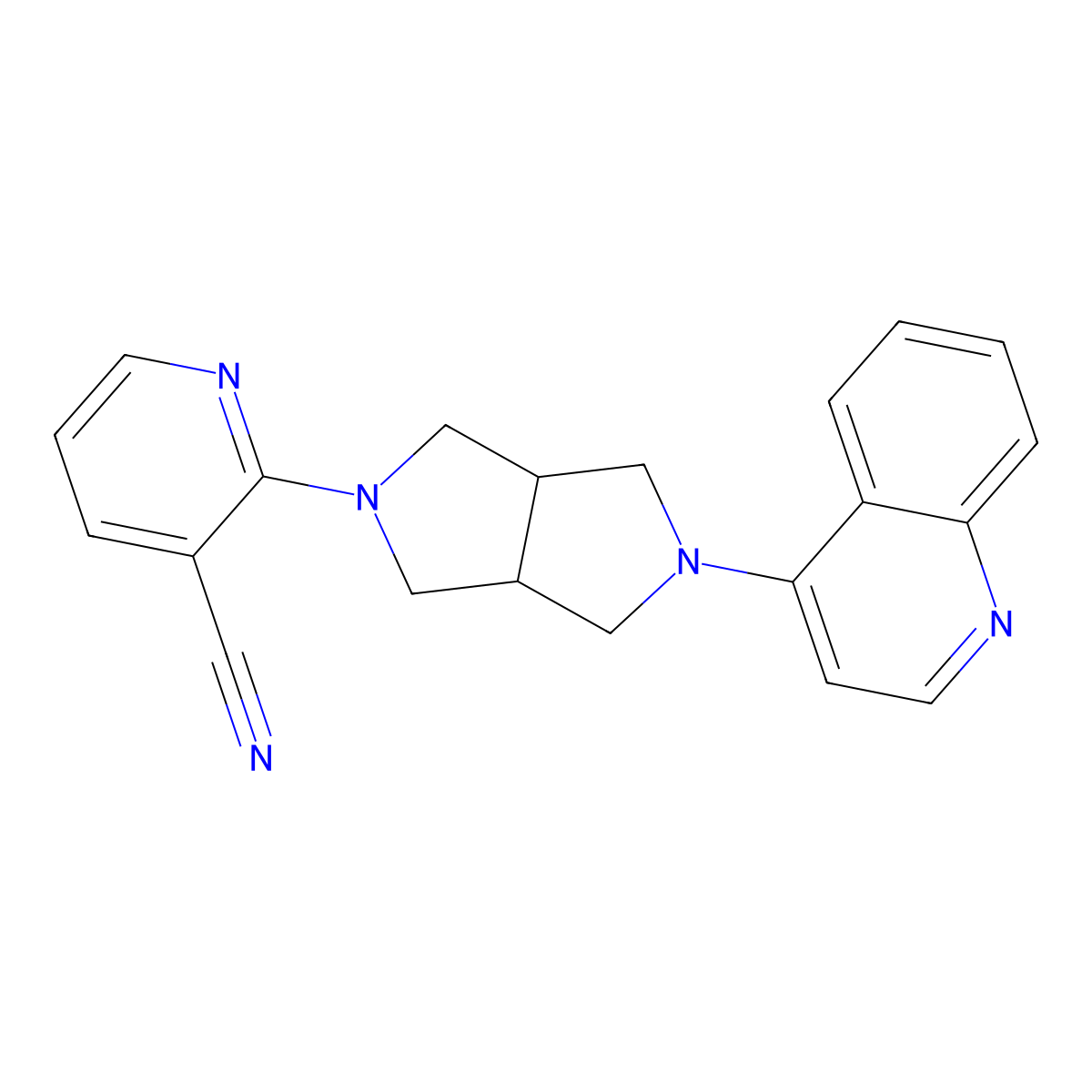 2-[5-(Quinolin-4-yl)-octahydropyrrolo[3,4-c]pyrrol-2-yl]pyridine-3-carbonitrile molecular structure, CAS 2742040-93-1