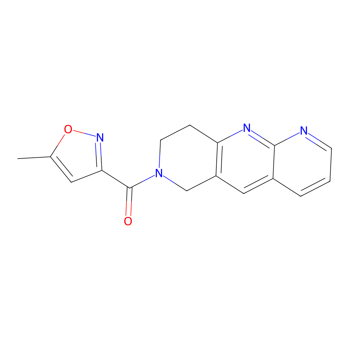 5-methyl-3-{6H,7H,8H,9H-pyrido[2,3-b]1,6-naphthyridine-7-carbonyl}-1,2-oxazole molecular structure, CAS 2742041-00-3