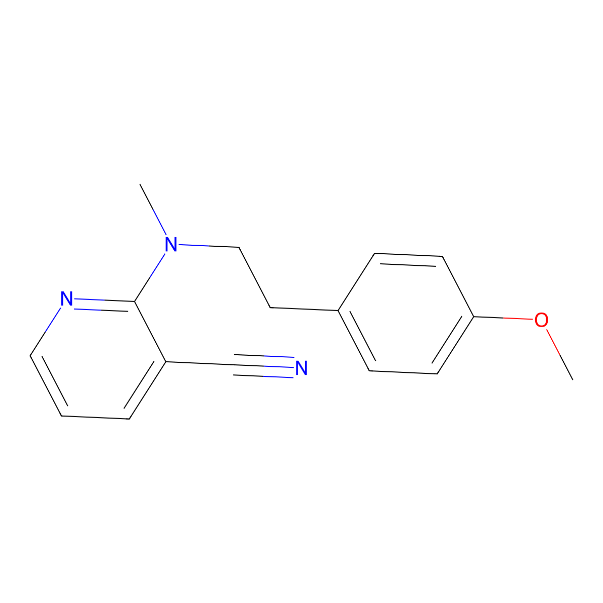 2-{[2-(4-Methoxyphenyl)ethyl](methyl)amino}pyridine-3-carbonitrile molecular structure, CAS 2742041-03-6