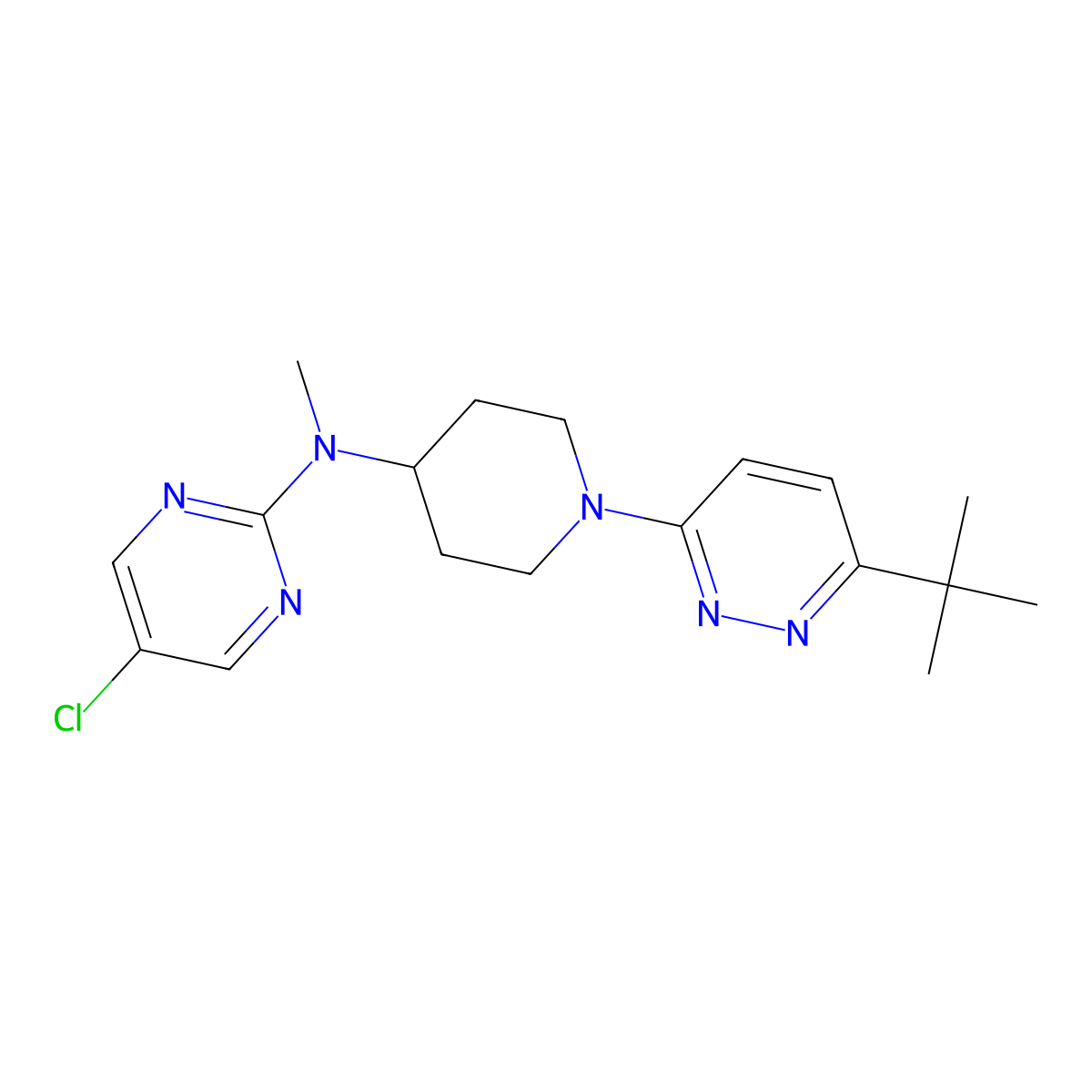 N-[1-(6-tert-butylpyridazin-3-yl)piperidin-4-yl]-5-chloro-N-methylpyrimidin-2-amine molecular structure, CAS 2742041-05-8