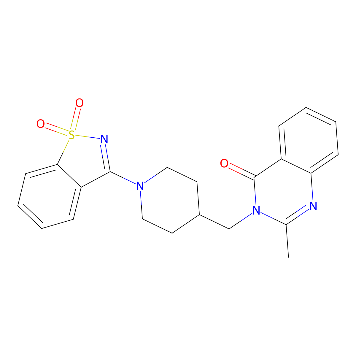 3-[[1-(1,1-Dioxo-1,2-benzothiazol-3-yl)piperidin-4-yl]methyl]-2-methylquinazolin-4-one molecular structure, CAS 2742041-06-9