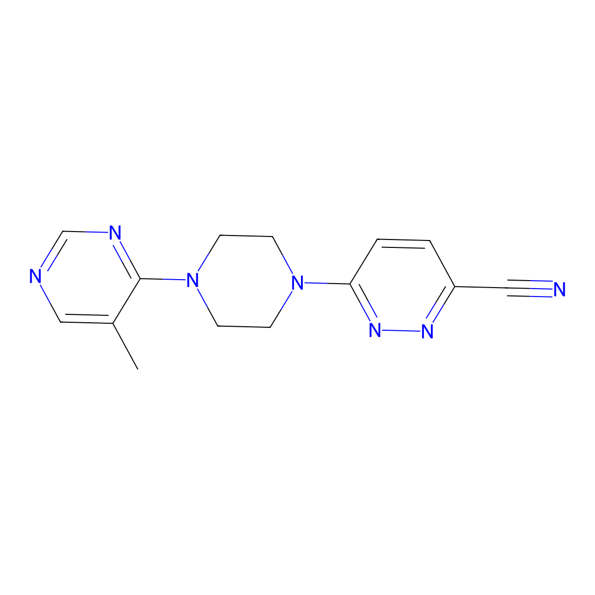 6-[4-(5-Methylpyrimidin-4-yl)piperazin-1-yl]pyridazine-3-carbonitrile molecular structure, CAS 2742041-09-2