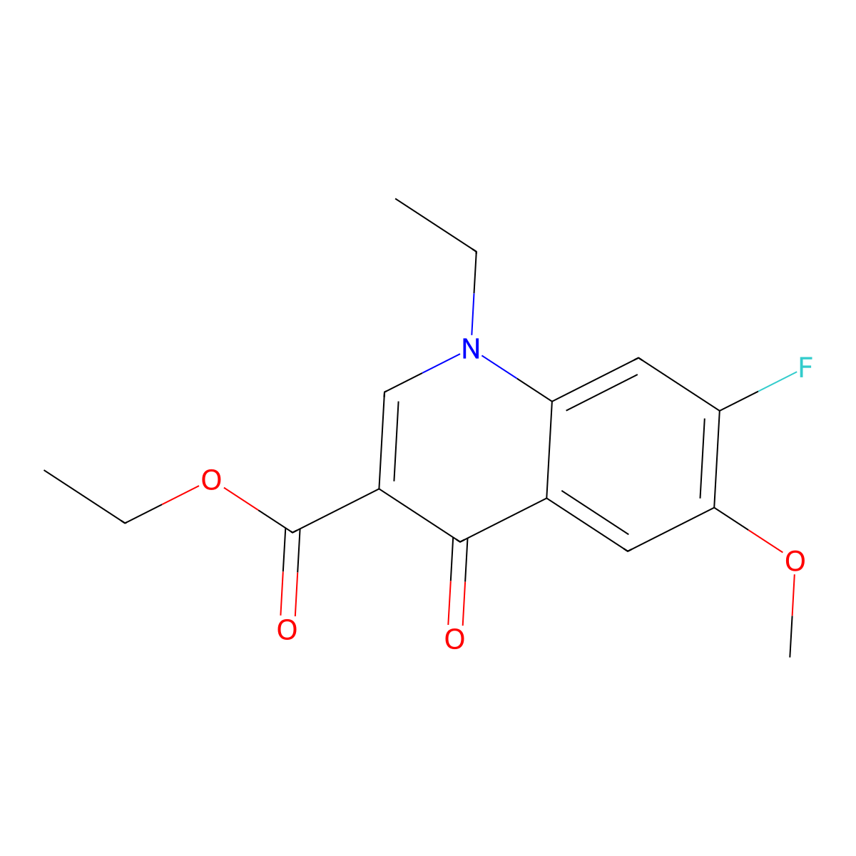 Ethyl 1-ethyl-7-fluoro-6-methoxy-4-oxo-1,4-dihydroquinoline-3-carboxylate molecular structure, CAS 2742041-16-1