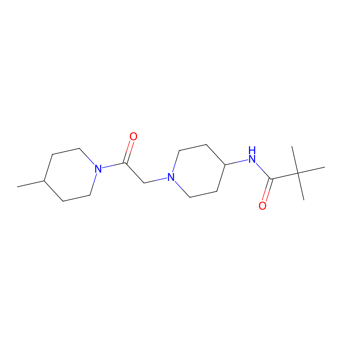 2,2-dimethyl-N-{1-[2-(4-methylpiperidin-1-yl)-2-oxoethyl]piperidin-4-yl}propanamide molecular structure, CAS 2742041-42-3