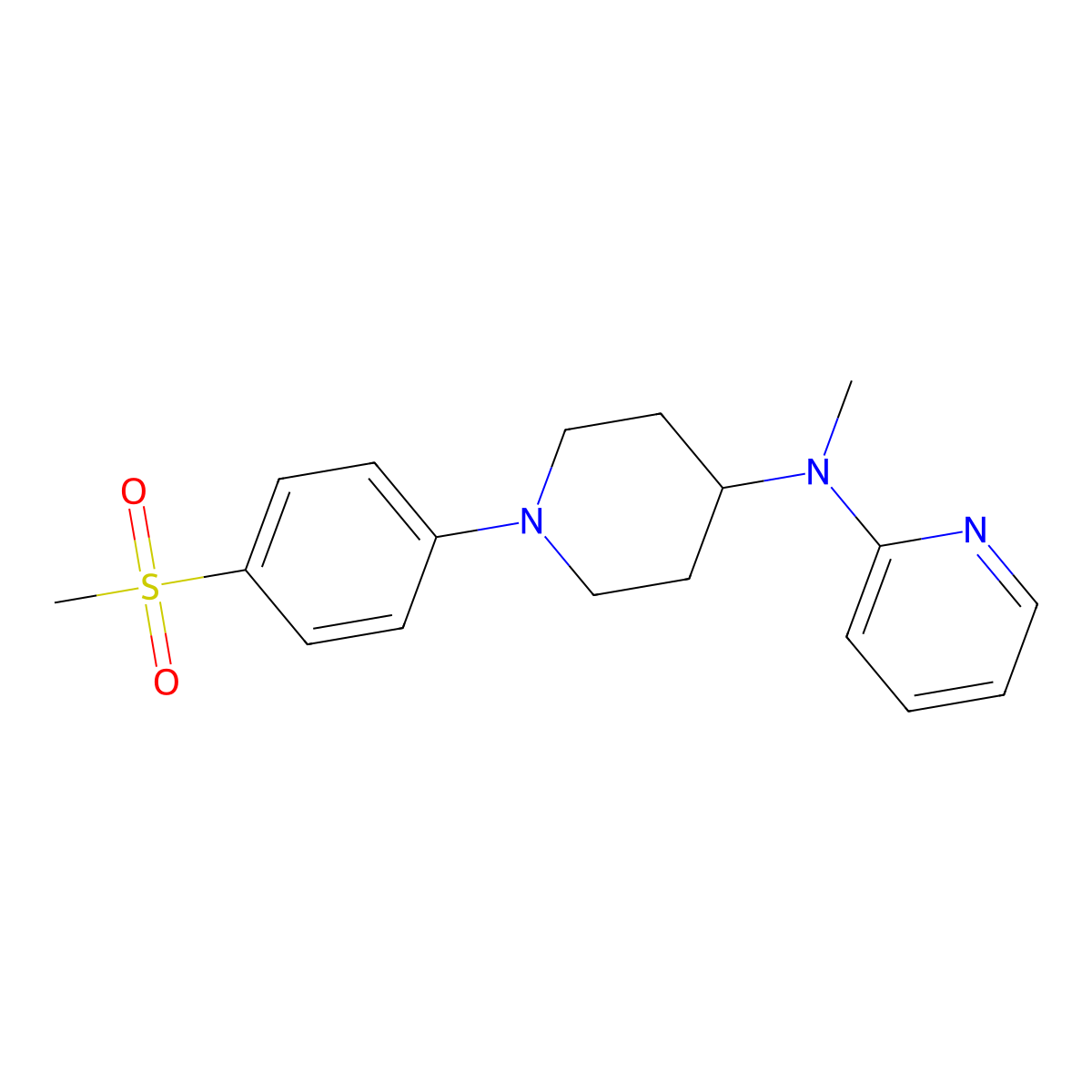 N-[1-(4-methanesulfonylphenyl)piperidin-4-yl]-N-methylpyridin-2-amine molecular structure, CAS 2742041-76-3