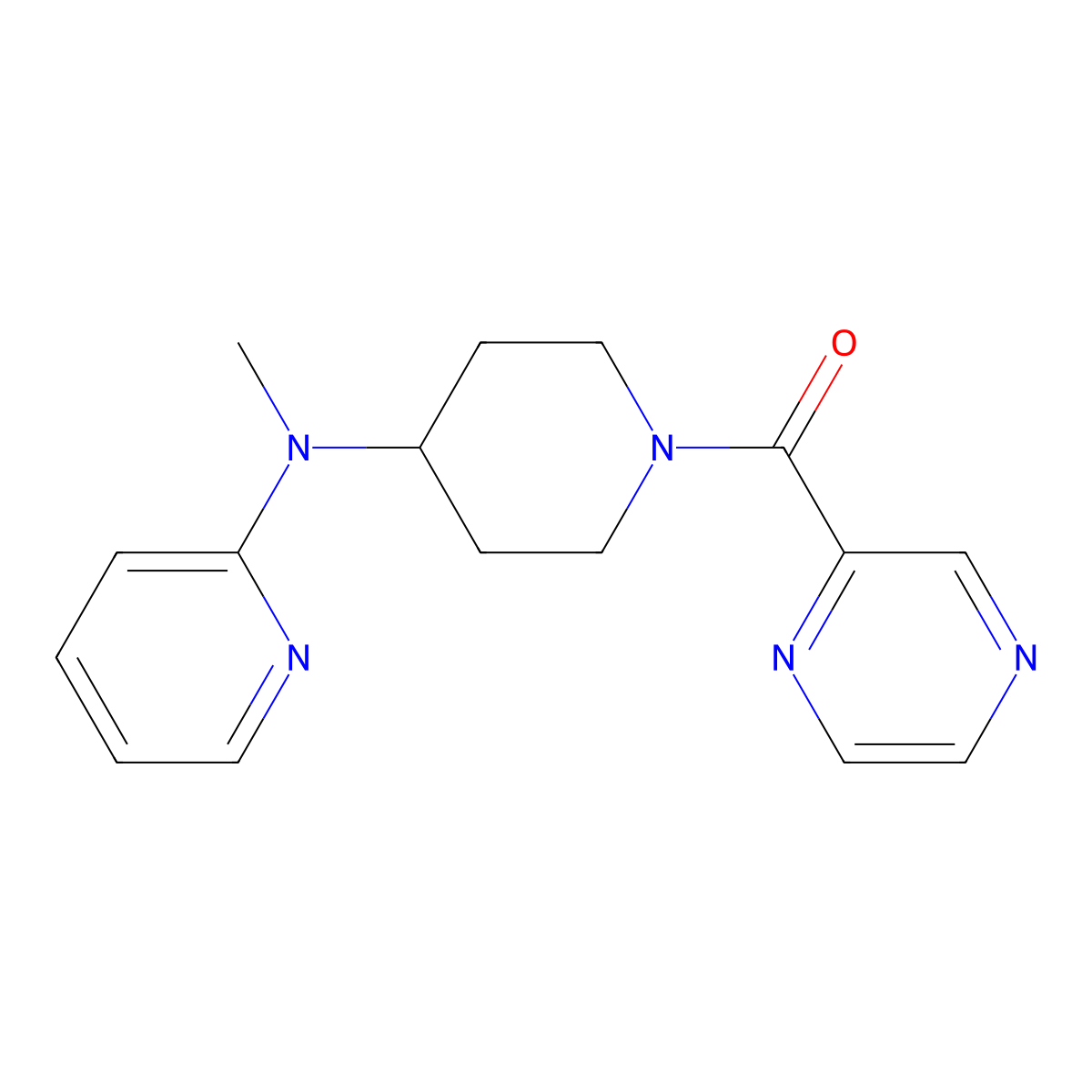 N-methyl-N-[1-(pyrazine-2-carbonyl)piperidin-4-yl]pyridin-2-amine molecular structure, CAS 2742041-84-3