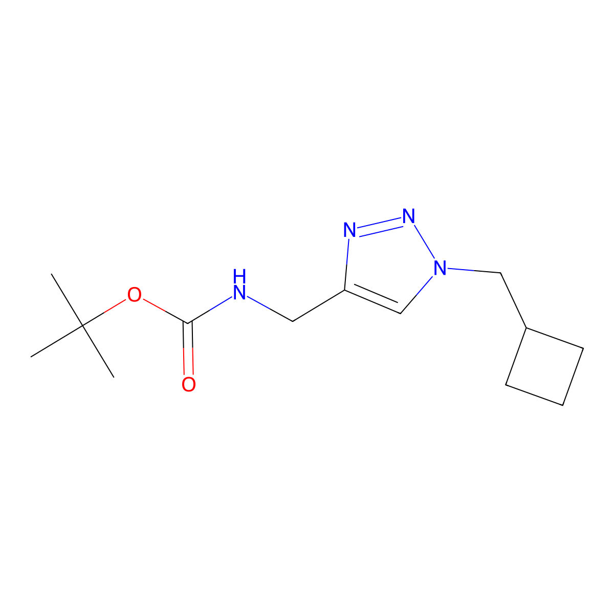 tert-butyl N-{[1-(cyclobutylmethyl)-1H-1,2,3-triazol-4-yl]methyl}carbamate molecular structure, CAS 2742041-90-1