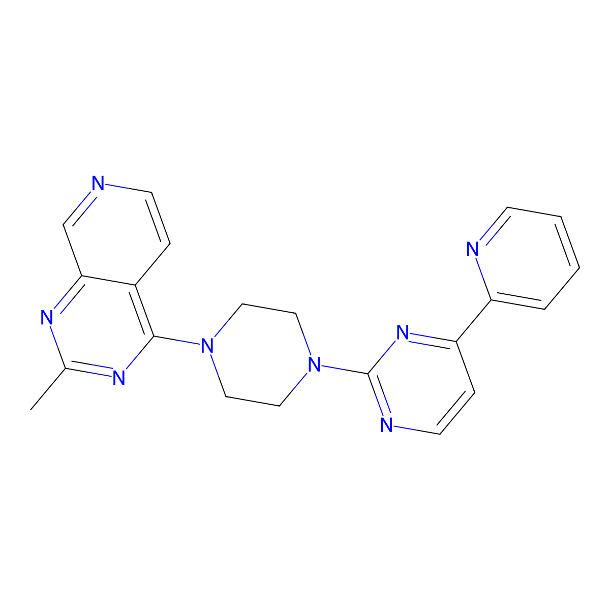 2-(4-{2-Methylpyrido[3,4-d]pyrimidin-4-yl}piperazin-1-yl)-4-(pyridin-2-yl)pyrimidine molecular structure, CAS 2742041-94-5