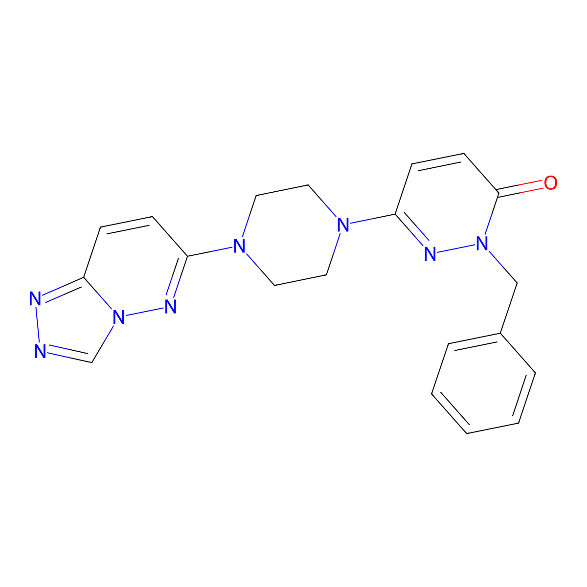 2-Benzyl-6-(4-{[1,2,4]triazolo[4,3-b]pyridazin-6-yl}piperazin-1-yl)-2,3-dihydropyridazin-3-one molecular structure, CAS 2742042-11-9