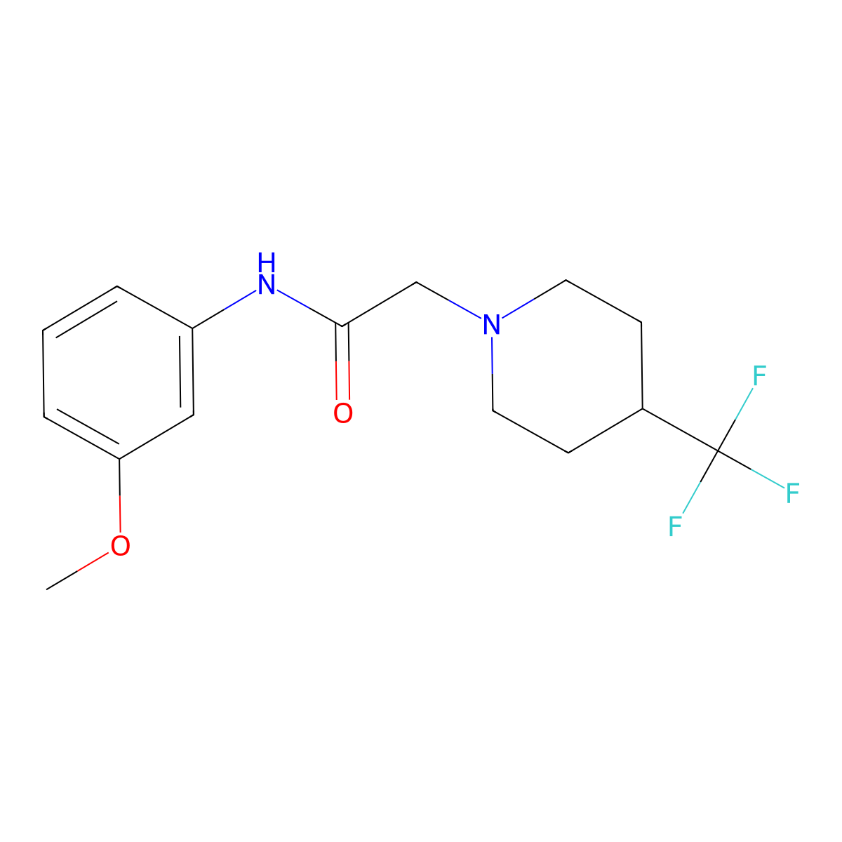 N-(3-methoxyphenyl)-2-[4-(trifluoromethyl)piperidin-1-yl]acetamide molecular structure, CAS 2742042-13-1