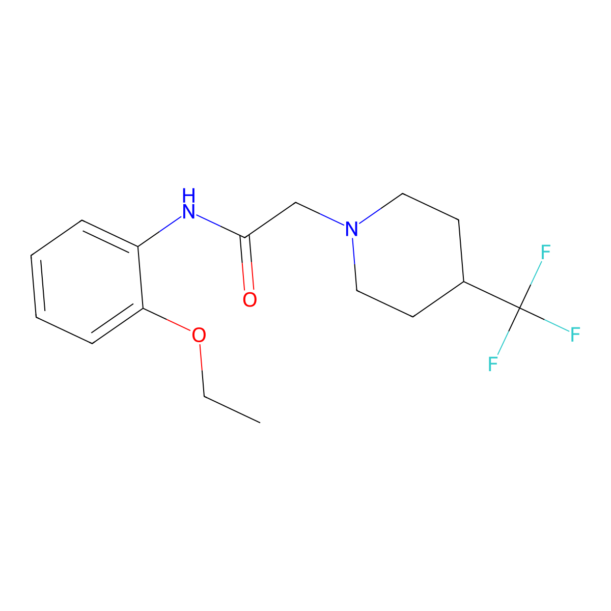N-(2-ethoxyphenyl)-2-[4-(trifluoromethyl)piperidin-1-yl]acetamide molecular structure, CAS 2742042-16-4