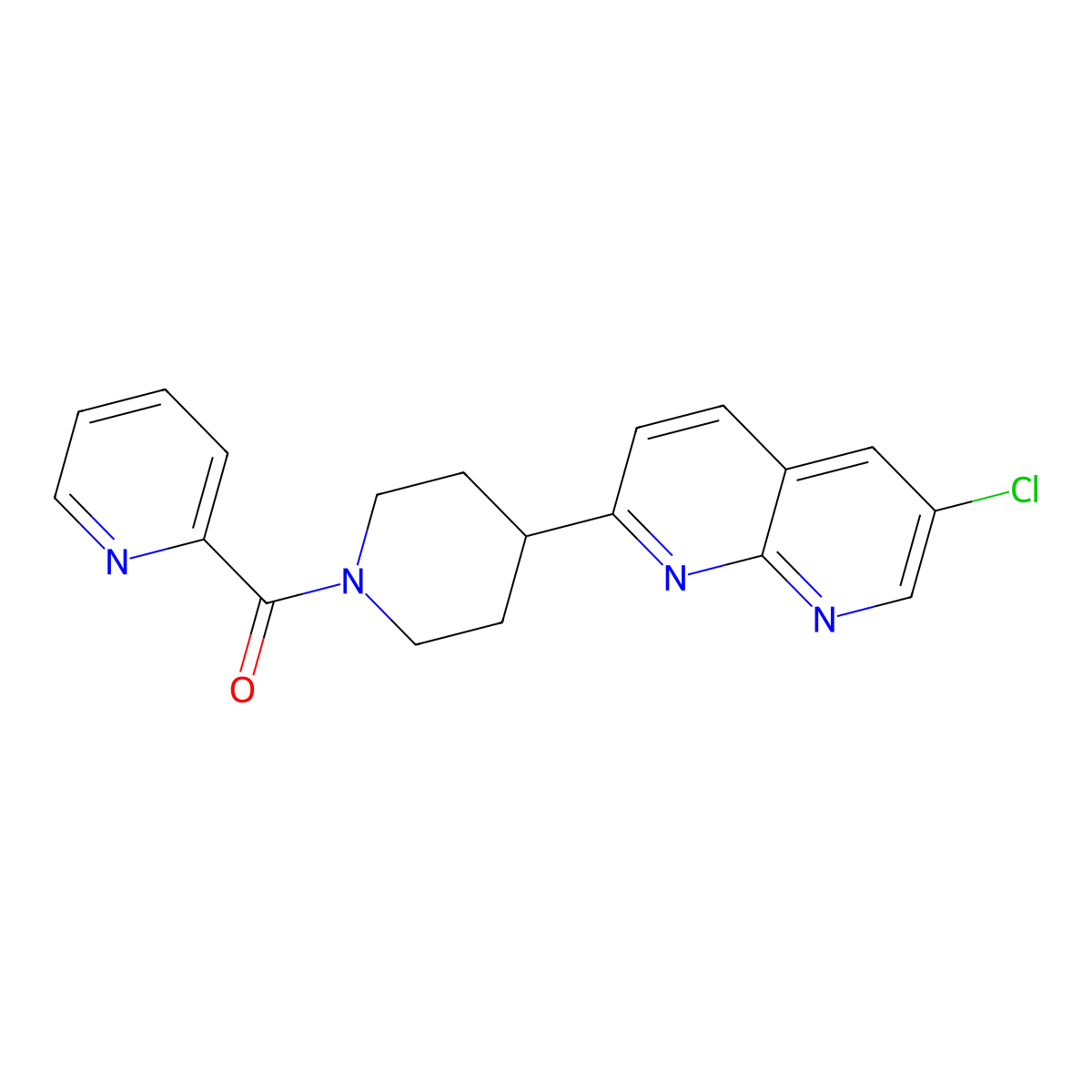 6-Chloro-2-[1-(pyridine-2-carbonyl)piperidin-4-yl]-1,8-naphthyridine molecular structure, CAS 2742042-32-4