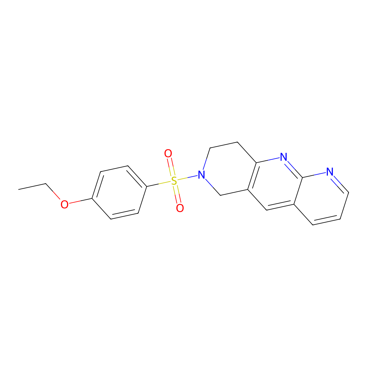 7-(4-ethoxybenzenesulfonyl)-6H,7H,8H,9H-pyrido[2,3-b]1,6-naphthyridine molecular structure, CAS 2742042-47-1