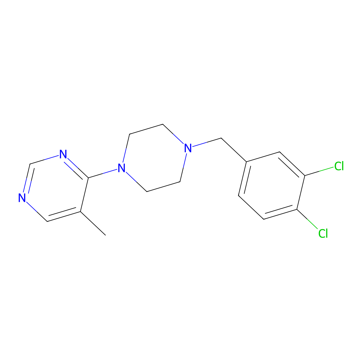 4-{4-[(3,4-Dichlorophenyl)methyl]piperazin-1-yl}-5-methylpyrimidine molecular structure, CAS 2742042-74-4