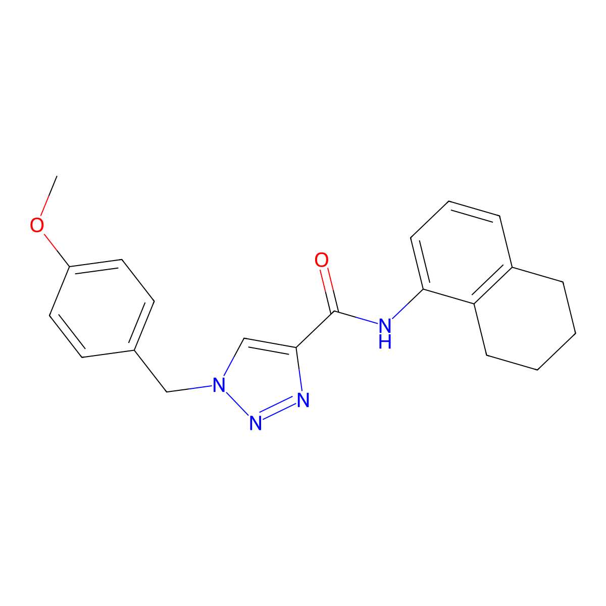 1-[(4-methoxyphenyl)methyl]-N-(5,6,7,8-tetrahydronaphthalen-1-yl)-1H-1,2,3-triazole-4-carboxamide molecular structure, CAS 2742042-77-7