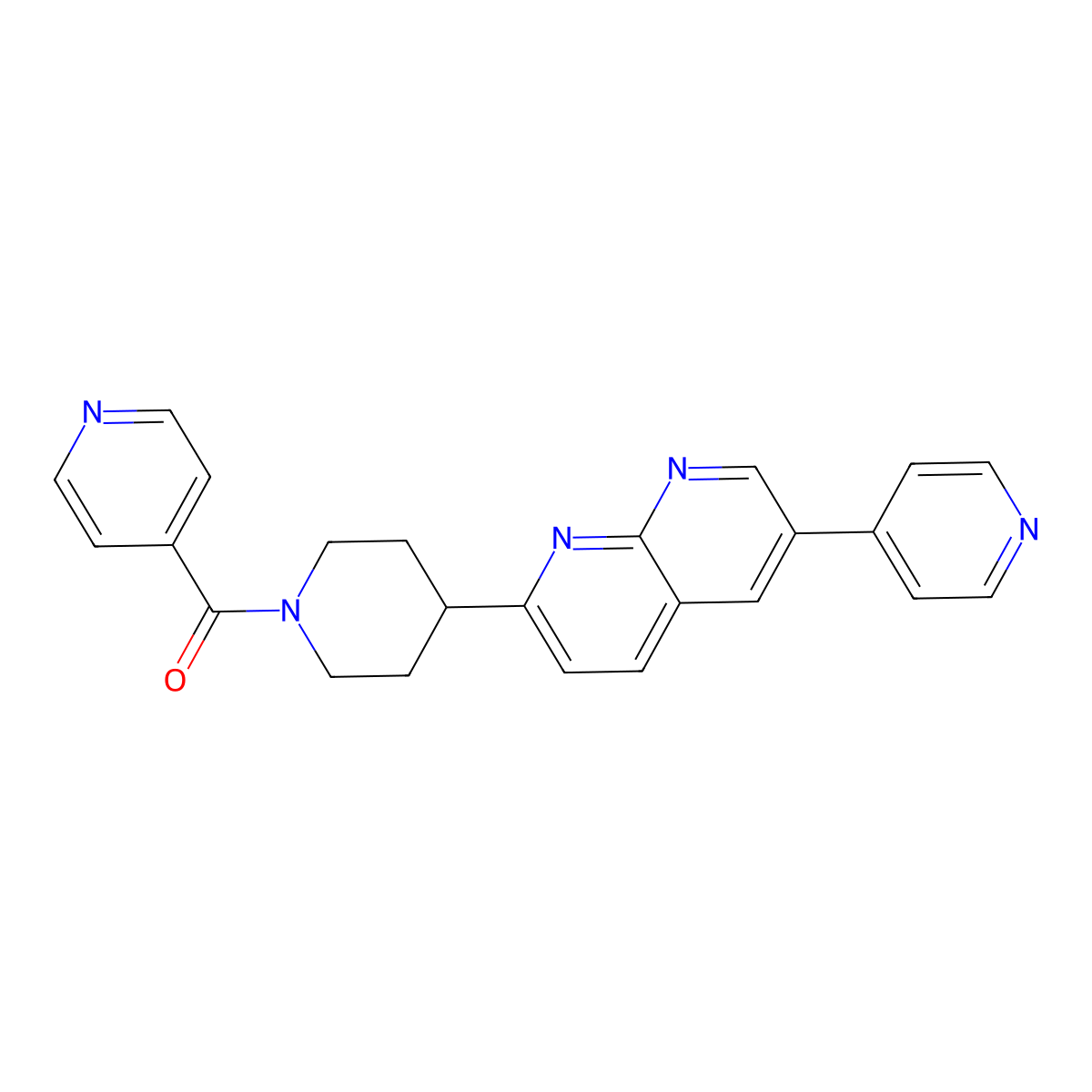 6-(Pyridin-4-yl)-2-[1-(pyridine-4-carbonyl)piperidin-4-yl]-1,8-naphthyridine molecular structure, CAS 2742042-80-2