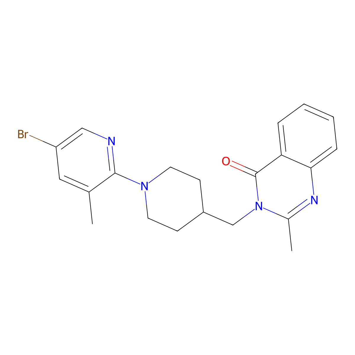 3-{[1-(5-Bromo-3-methylpyridin-2-yl)piperidin-4-yl]methyl}-2-methyl-3,4-dihydroquinazolin-4-one molecular structure, CAS 2742042-81-3