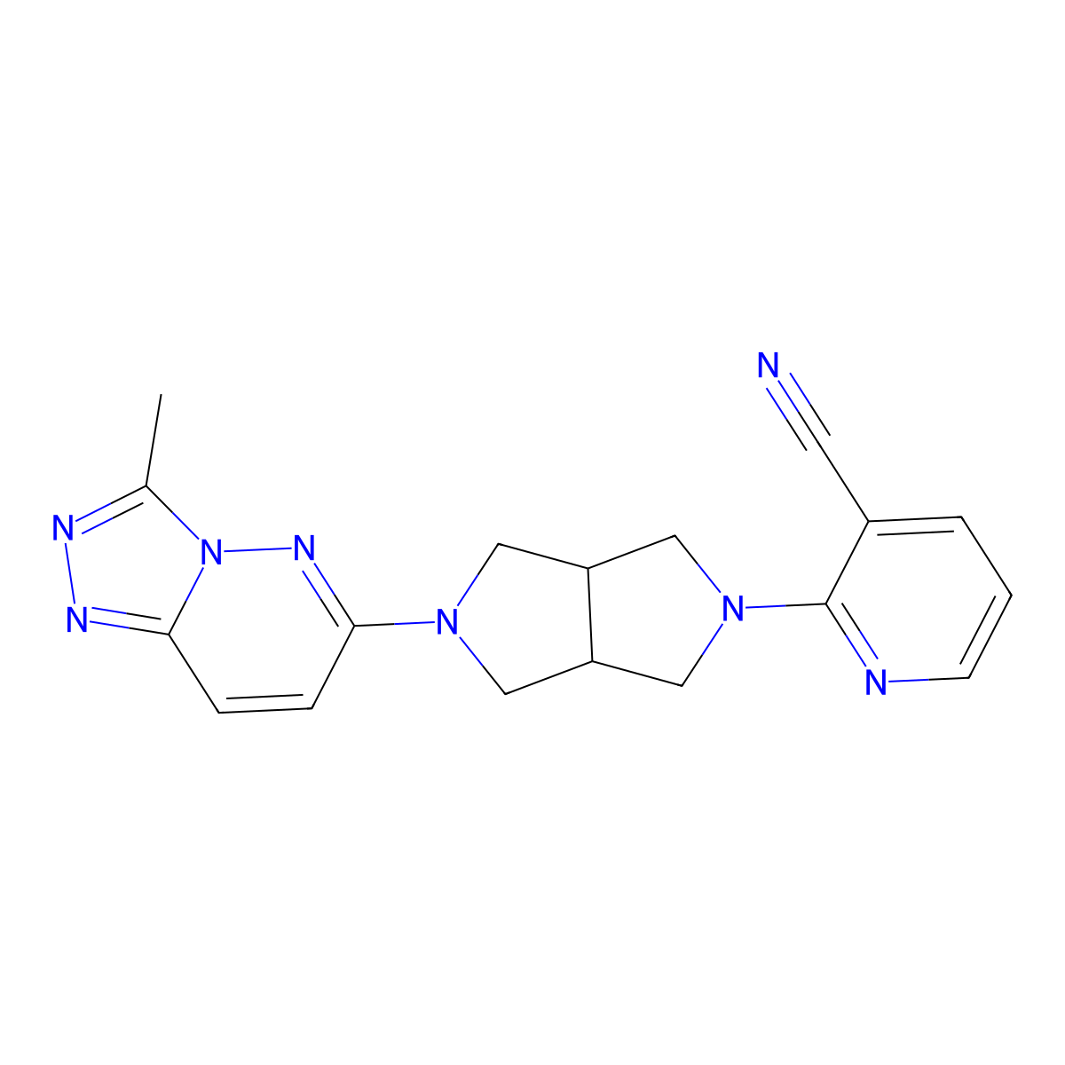 2-(5-{3-Methyl-[1,2,4]triazolo[4,3-b]pyridazin-6-yl}-octahydropyrrolo[3,4-c]pyrrol-2-yl)pyridine-3-carbonitrile molecular structure, CAS 2742043-01-0