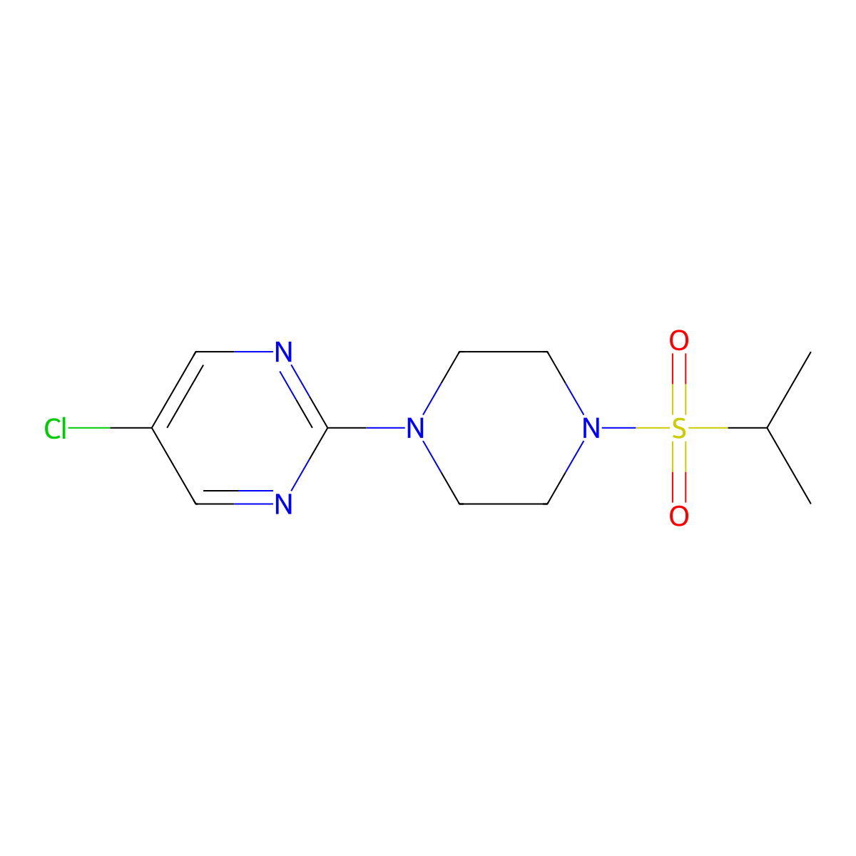 5-Chloro-2-[4-(propane-2-sulfonyl)piperazin-1-yl]pyrimidine molecular structure, CAS 2742043-04-3