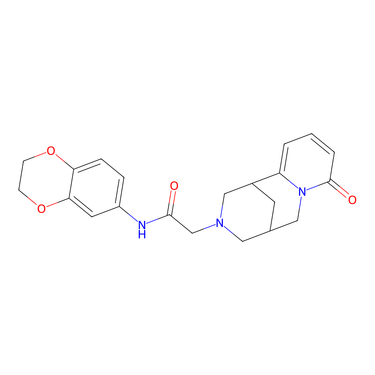 N-(2,3-dihydro-1,4-benzodioxin-6-yl)-2-(6-oxo-7,11-diazatricyclo[7.3.1.02,7]trideca-2,4-dien-11-yl)acetamide molecular structure, CAS 2742043-05-4