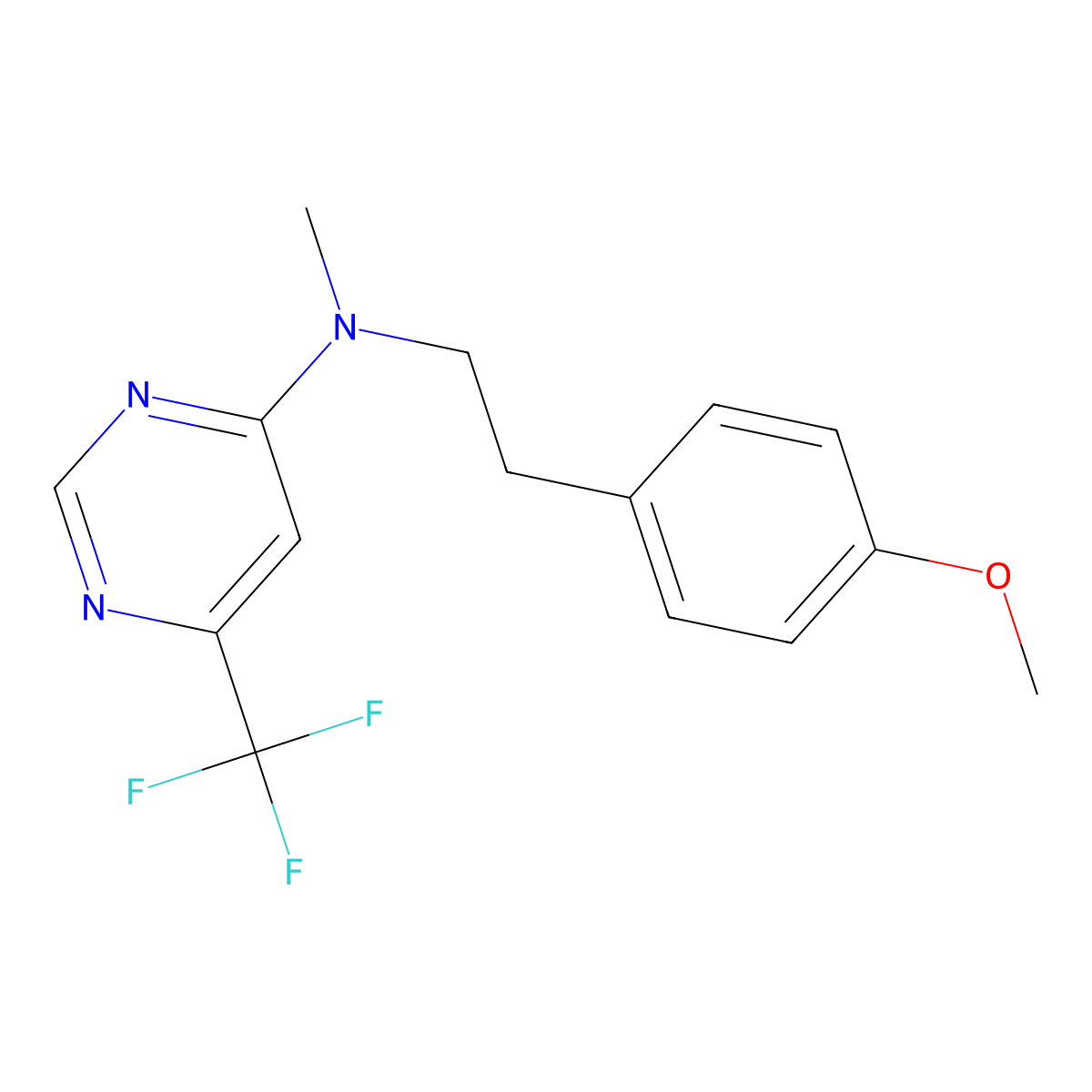 N-[2-(4-methoxyphenyl)ethyl]-N-methyl-6-(trifluoromethyl)pyrimidin-4-amine molecular structure, CAS 2742043-22-5