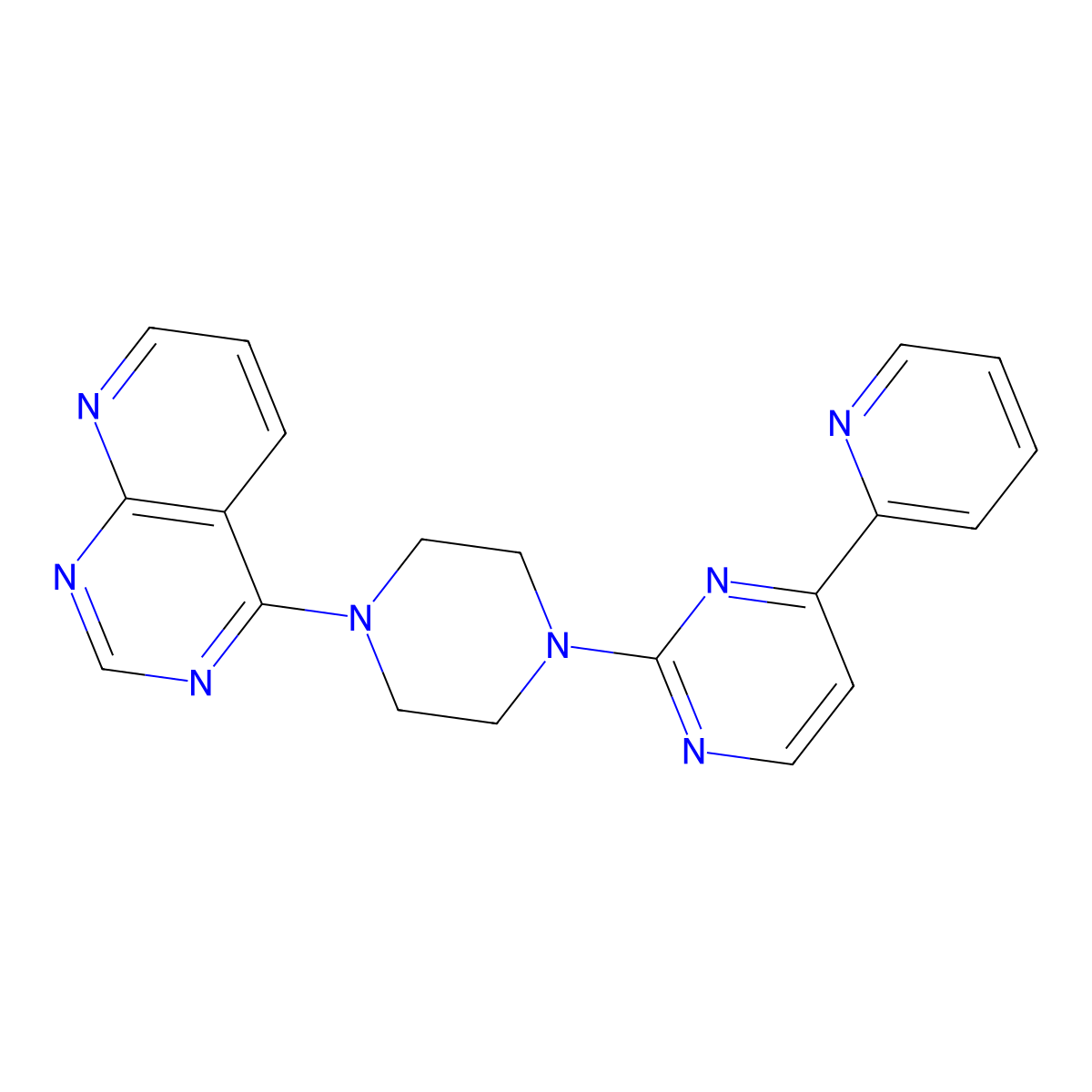 4-(Pyridin-2-yl)-2-(4-{pyrido[2,3-d]pyrimidin-4-yl}piperazin-1-yl)pyrimidine molecular structure, CAS 2742043-25-8