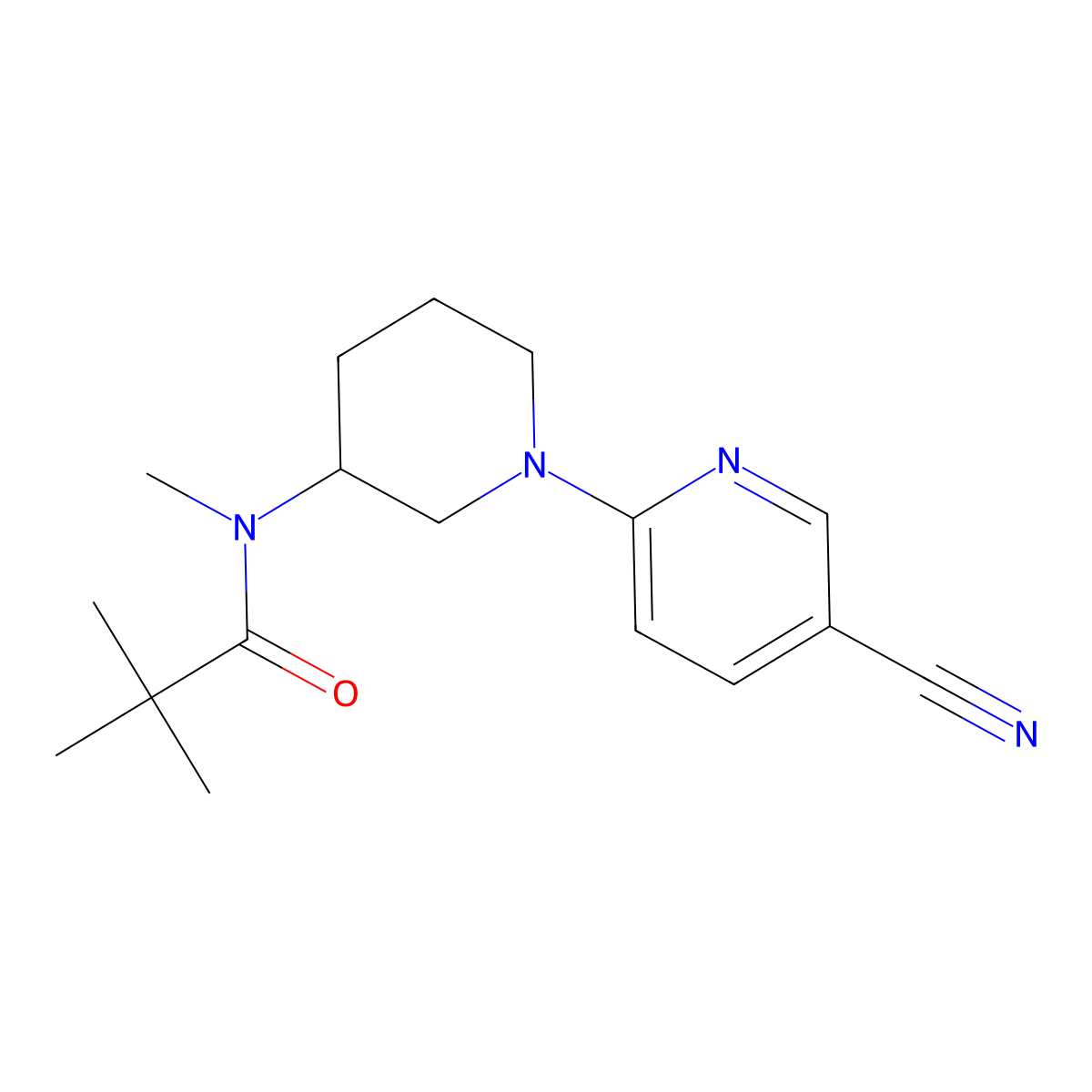 N-[1-(5-cyanopyridin-2-yl)piperidin-3-yl]-N,2,2-trimethylpropanamide molecular structure, CAS 2742043-34-9