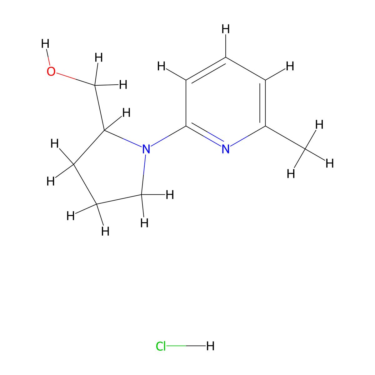 [1-(6-Methylpyridin-2-yl)pyrrolidin-2-yl]methanol hydrochloride molecular structure, CAS 2742043-36-1