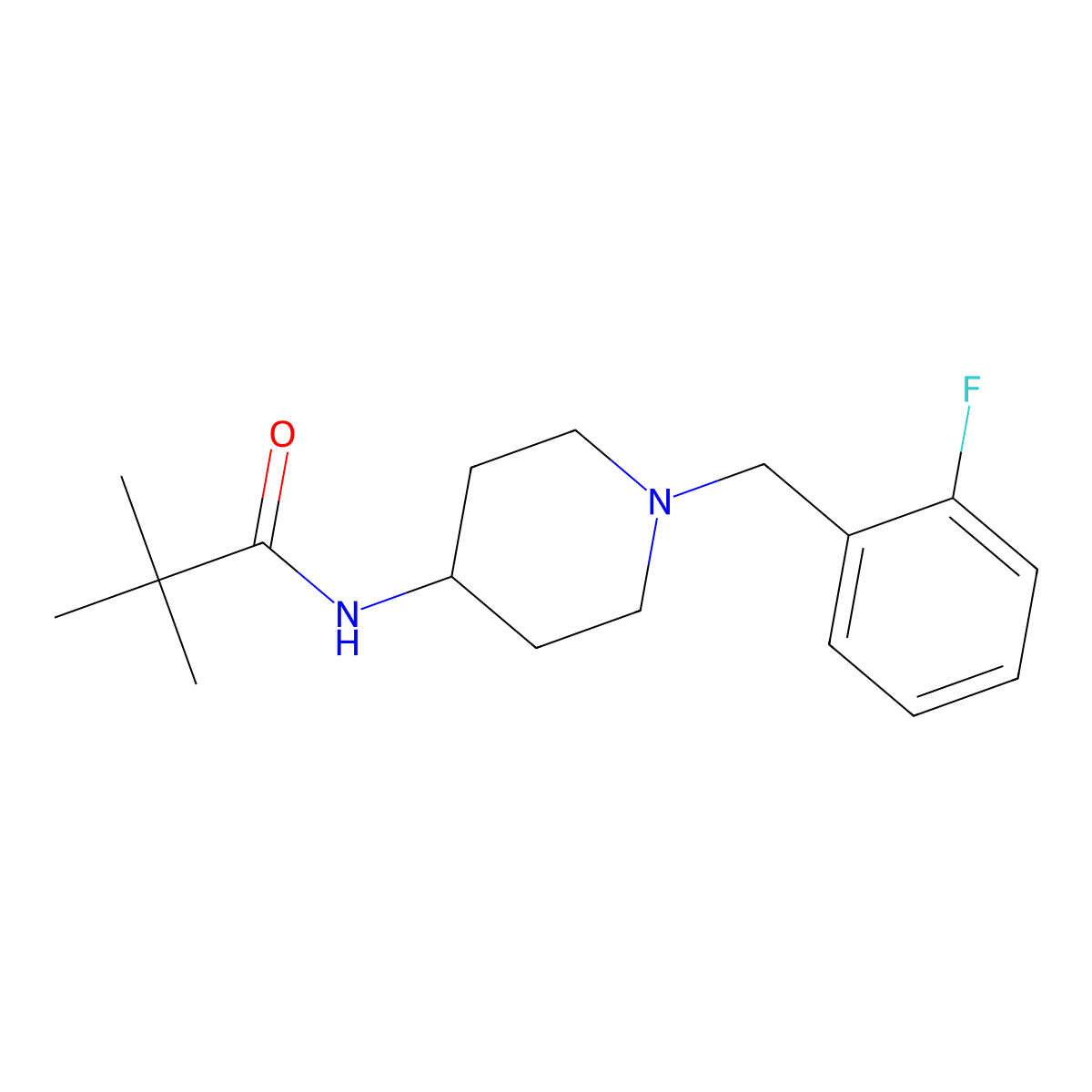 N-{1-[(2-fluorophenyl)methyl]piperidin-4-yl}-2,2-dimethylpropanamide molecular structure, CAS 2742043-41-8