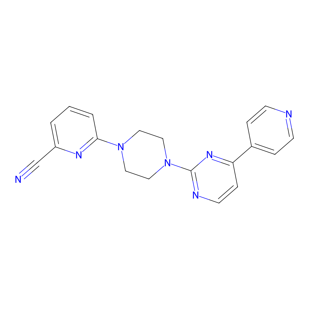 6-{4-[4-(Pyridin-4-yl)pyrimidin-2-yl]piperazin-1-yl}pyridine-2-carbonitrile molecular structure, CAS 2742043-54-3