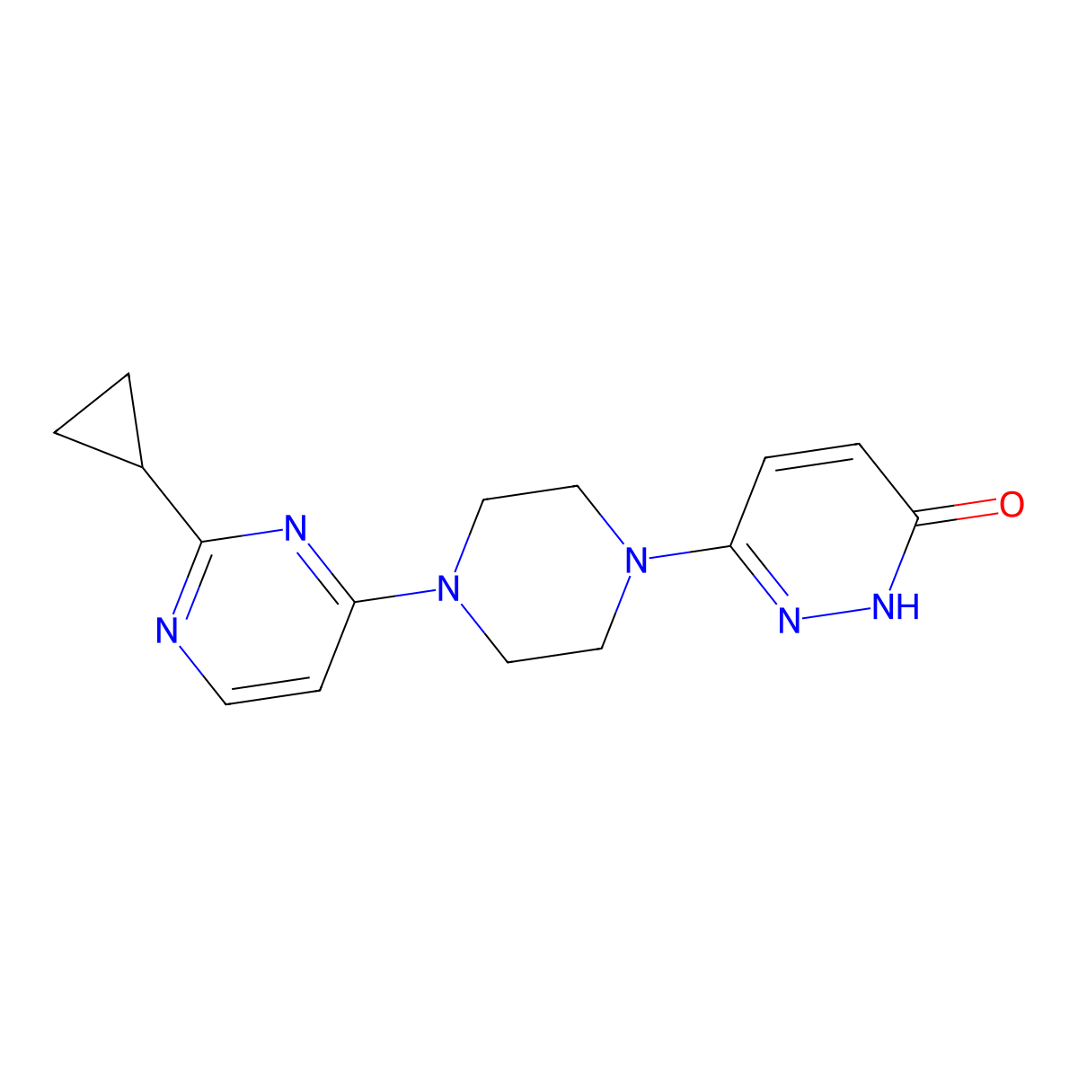 6-[4-(2-Cyclopropylpyrimidin-4-yl)piperazin-1-yl]pyridazin-3-ol molecular structure, CAS 2742043-60-1